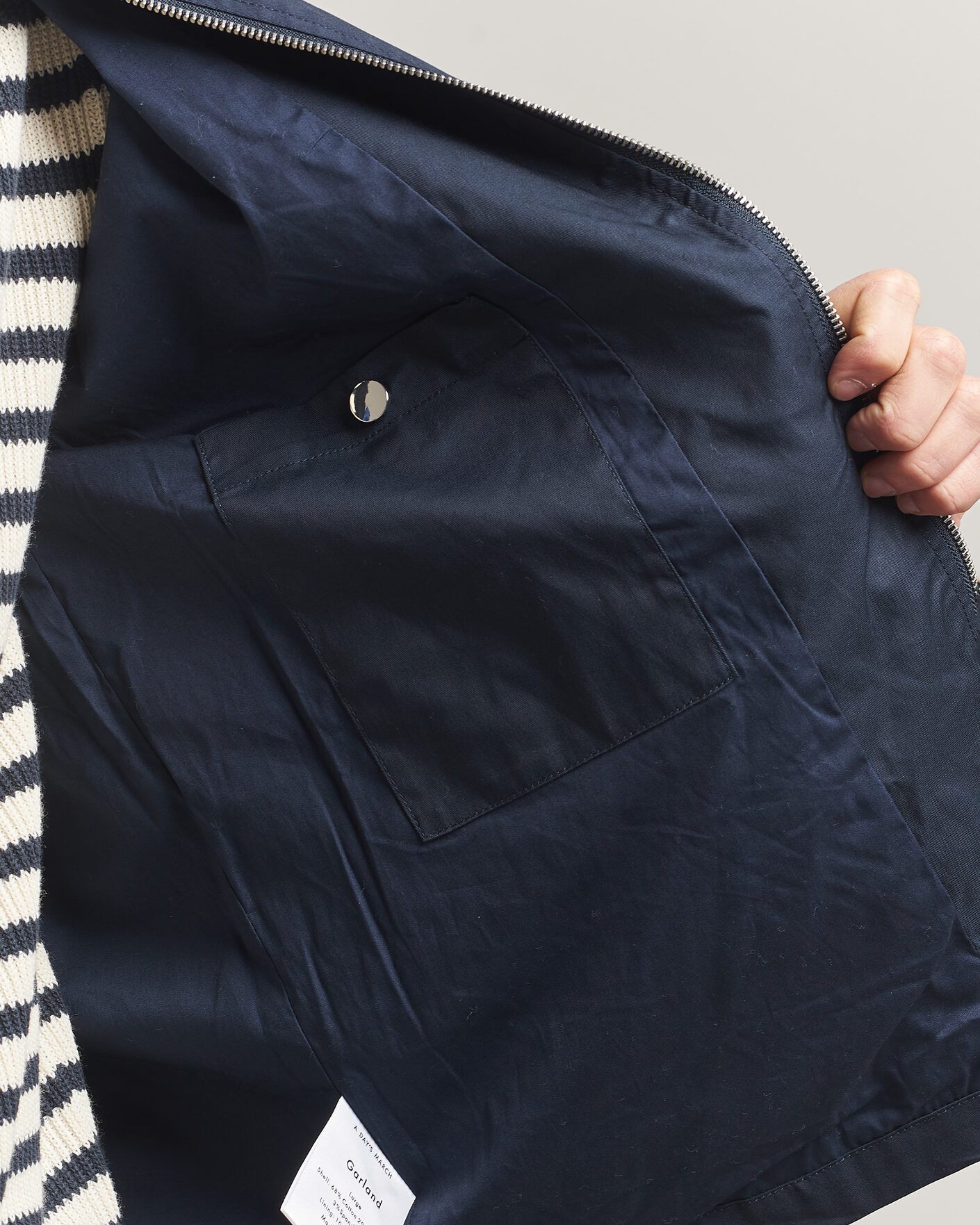 Mies | Takit | A Day's March | Garland Cotton Jacket Navy