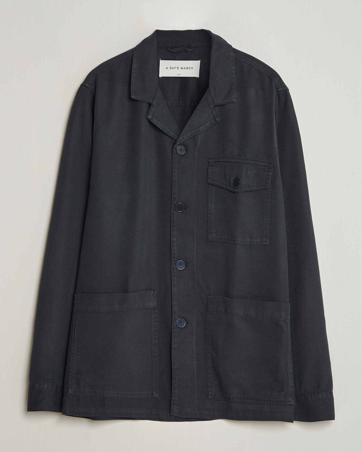 Mies | Kauluspaidat | A Day's March | Banagher Lyocell Overshirt Navy