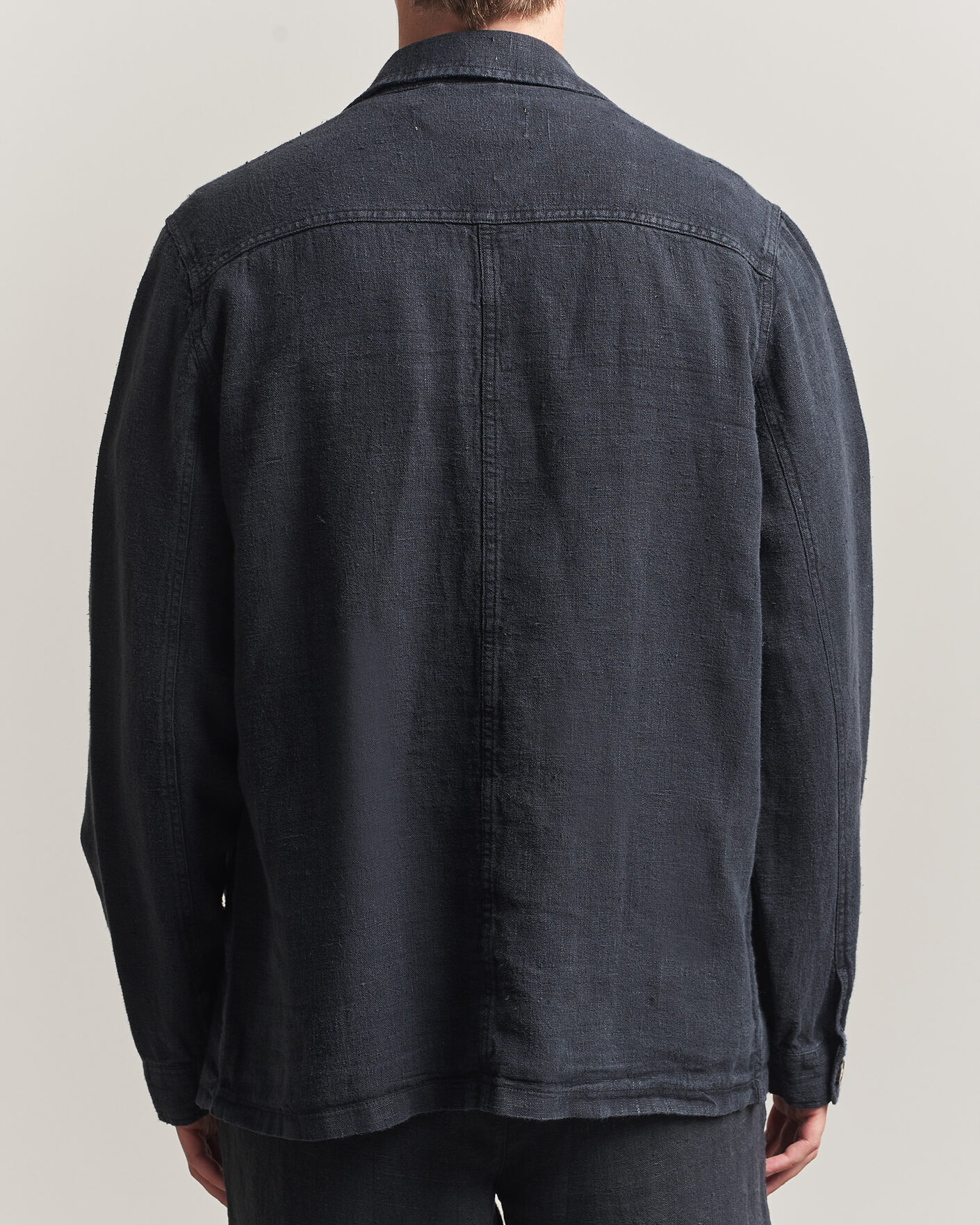 Mies | Kauluspaidat | A Day's March | Original Linen Overshirt Black