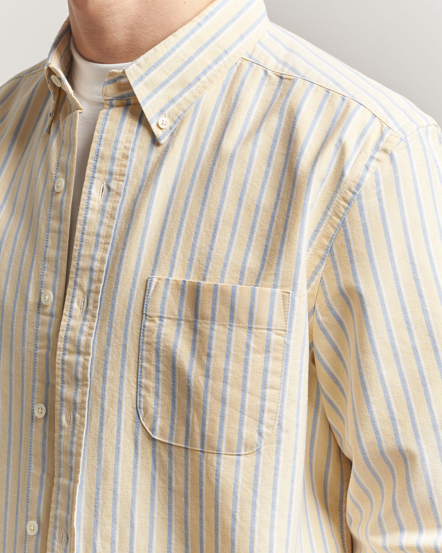Mies | Kauluspaidat | A Day's March | Original Oxford Shirt Yellow Multi