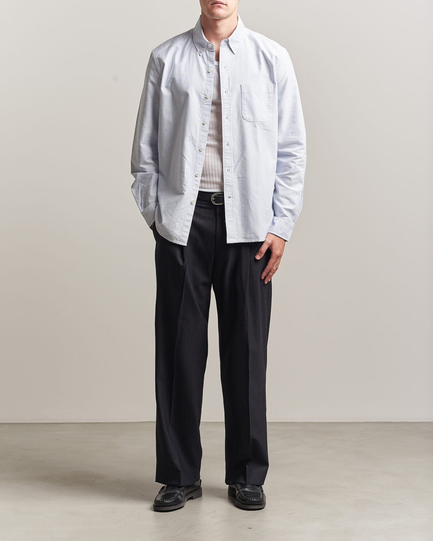 Mies | Kauluspaidat | A Day's March | Original Oxford Shirt Blue/White