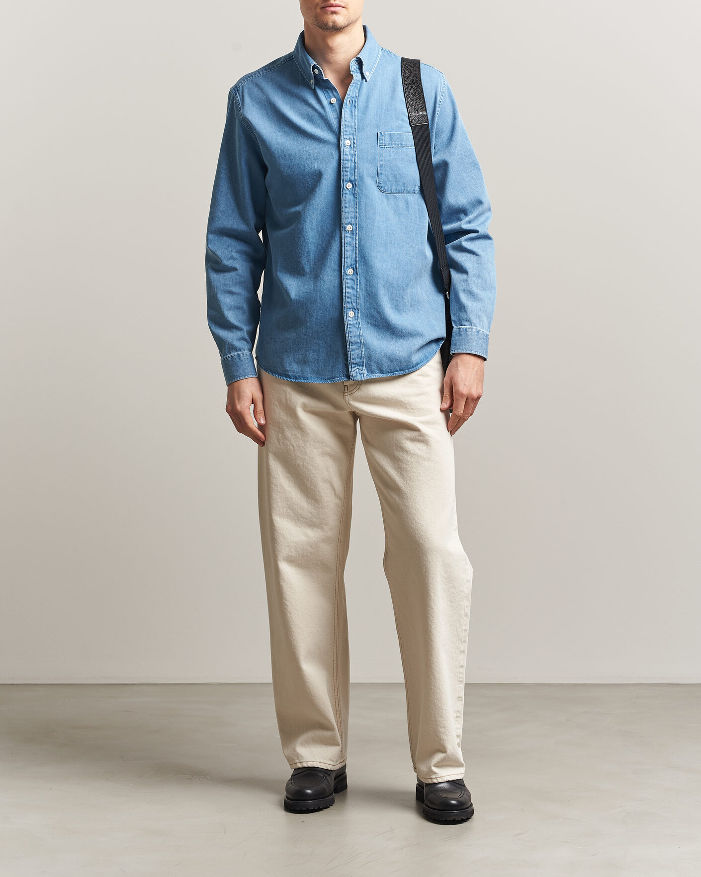Mies | Kauluspaidat | A Day's March | Original Denim Shirt Light Blue