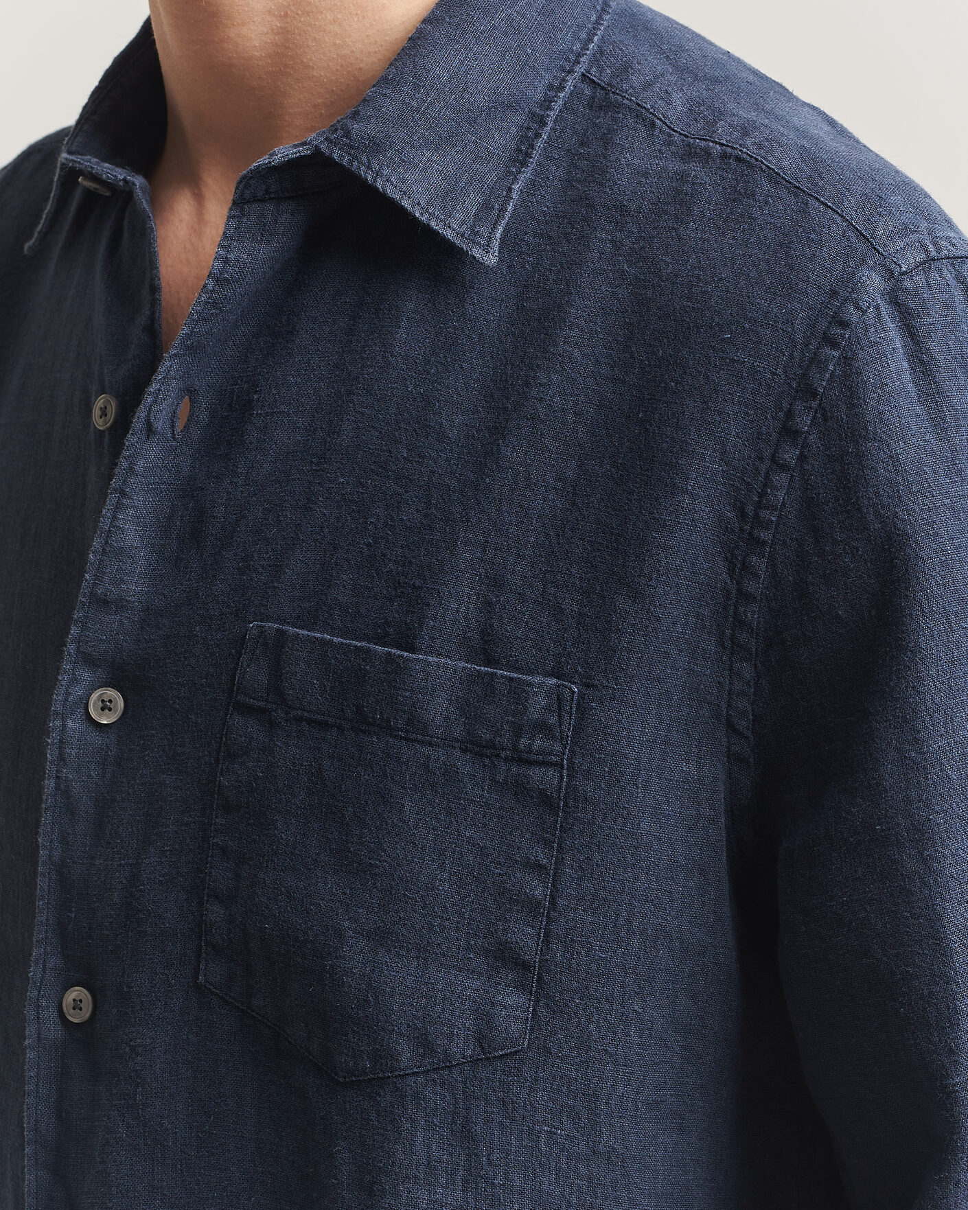 Mies | Kauluspaidat | A Day's March | Daintree Linen Shirt Navy