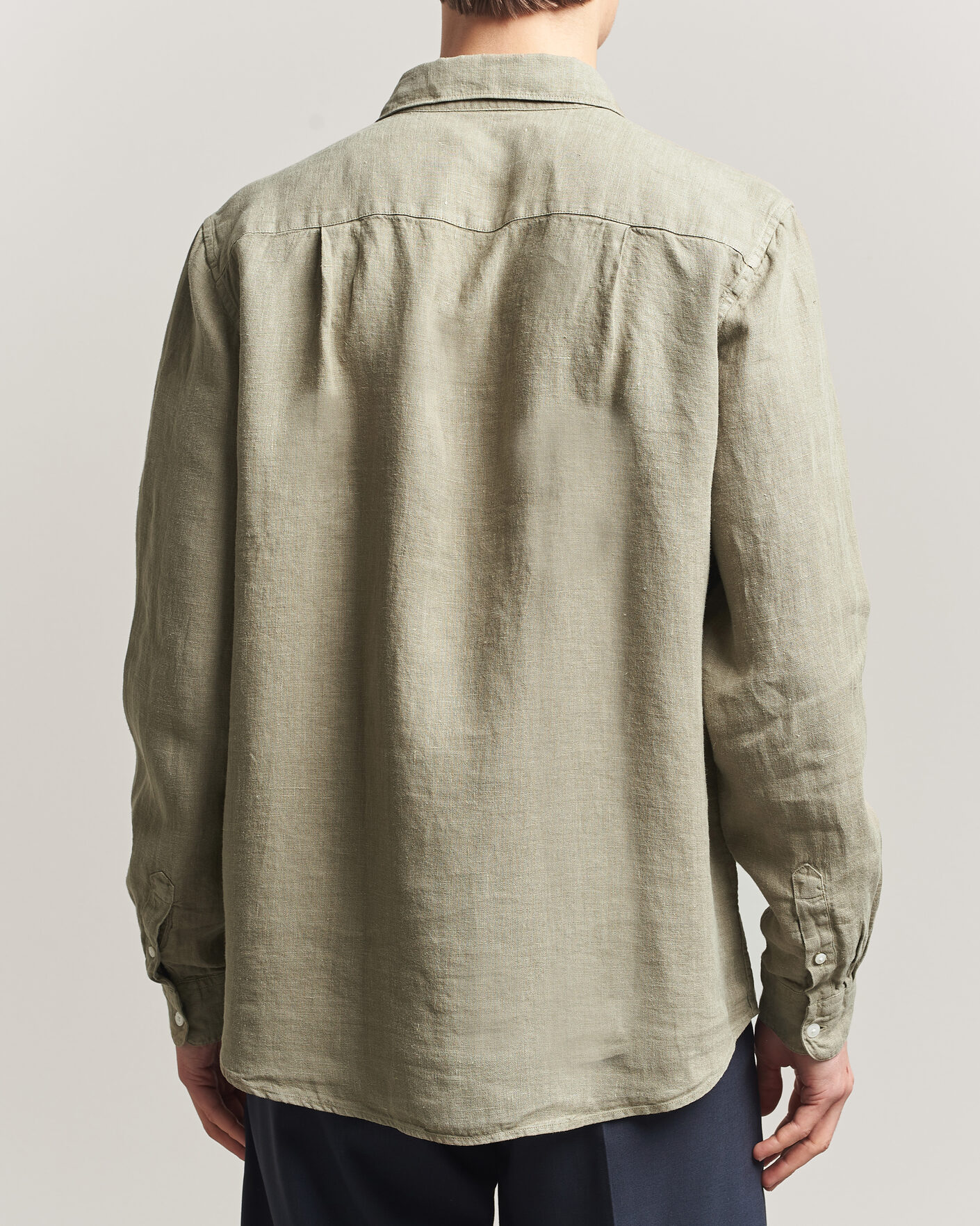 Mies | Kauluspaidat | A Day's March | Daintree Linen Shirt Misty Green