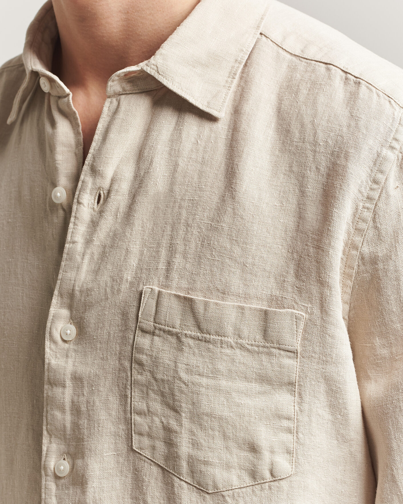 Mies | Kauluspaidat | A Day's March | Daintree Linen Shirt Moonstruck