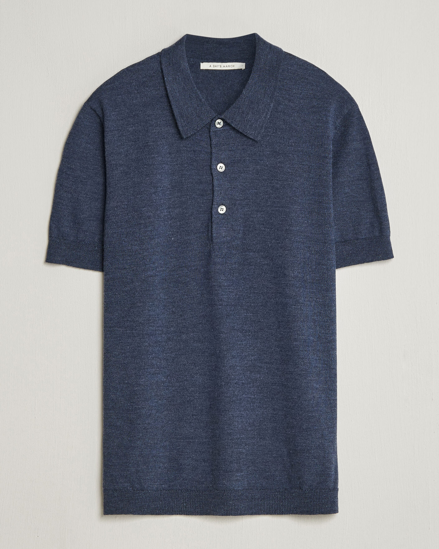 Mies | Pikeet | A Day's March | Rosehall Knitted Polo Storm Blue