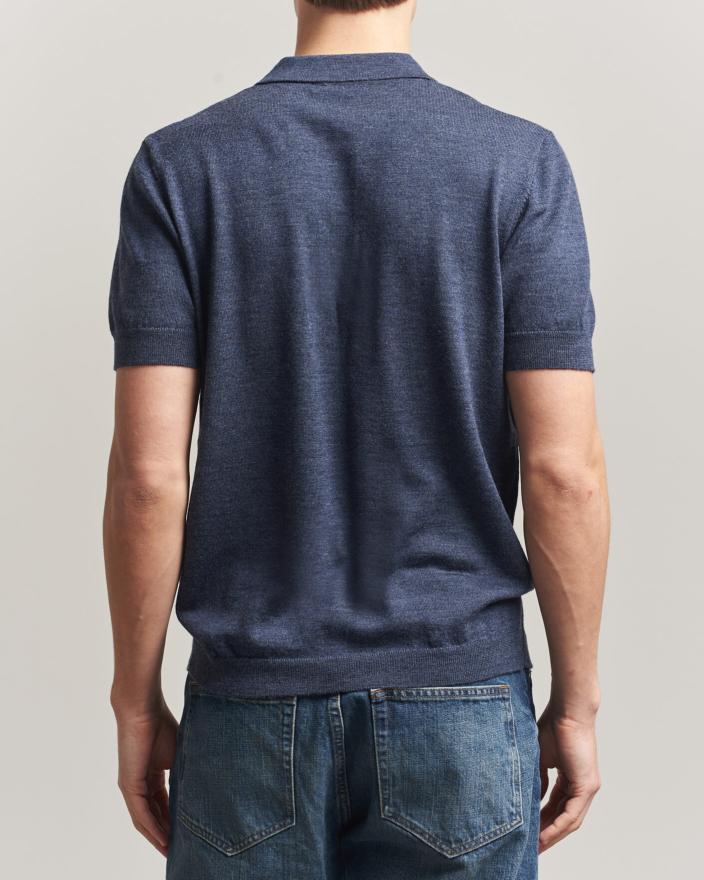 Mies | Pikeet | A Day's March | Rosehall Knitted Polo Storm Blue