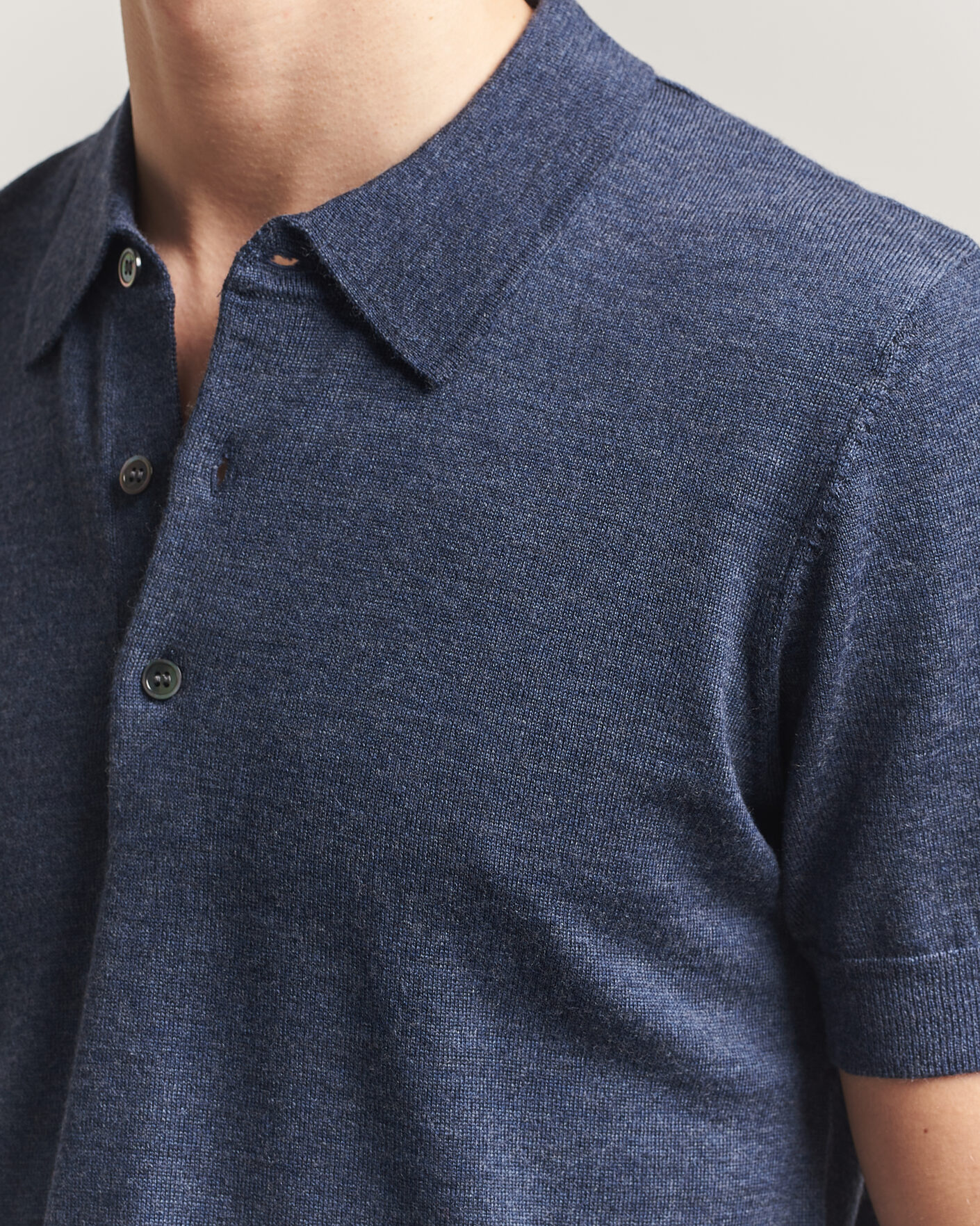 Mies | Pikeet | A Day's March | Rosehall Knitted Polo Storm Blue