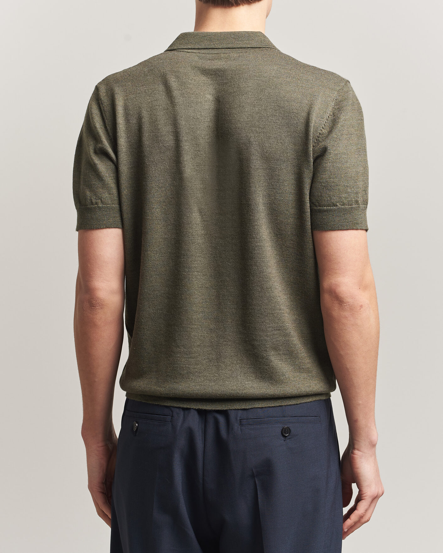 Mies | Pikeet | A Day's March | Rosehall Knitted Polo Forrest Green