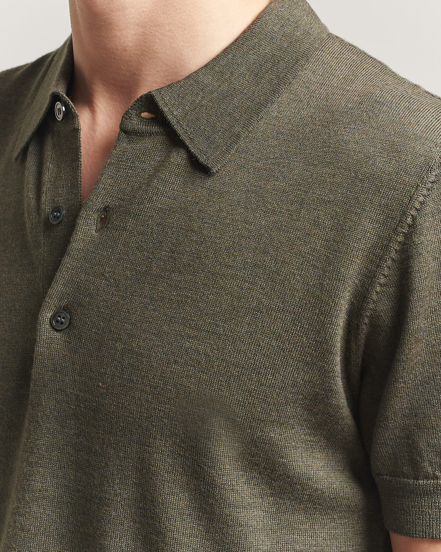 Mies | Pikeet | A Day's March | Rosehall Knitted Polo Forrest Green