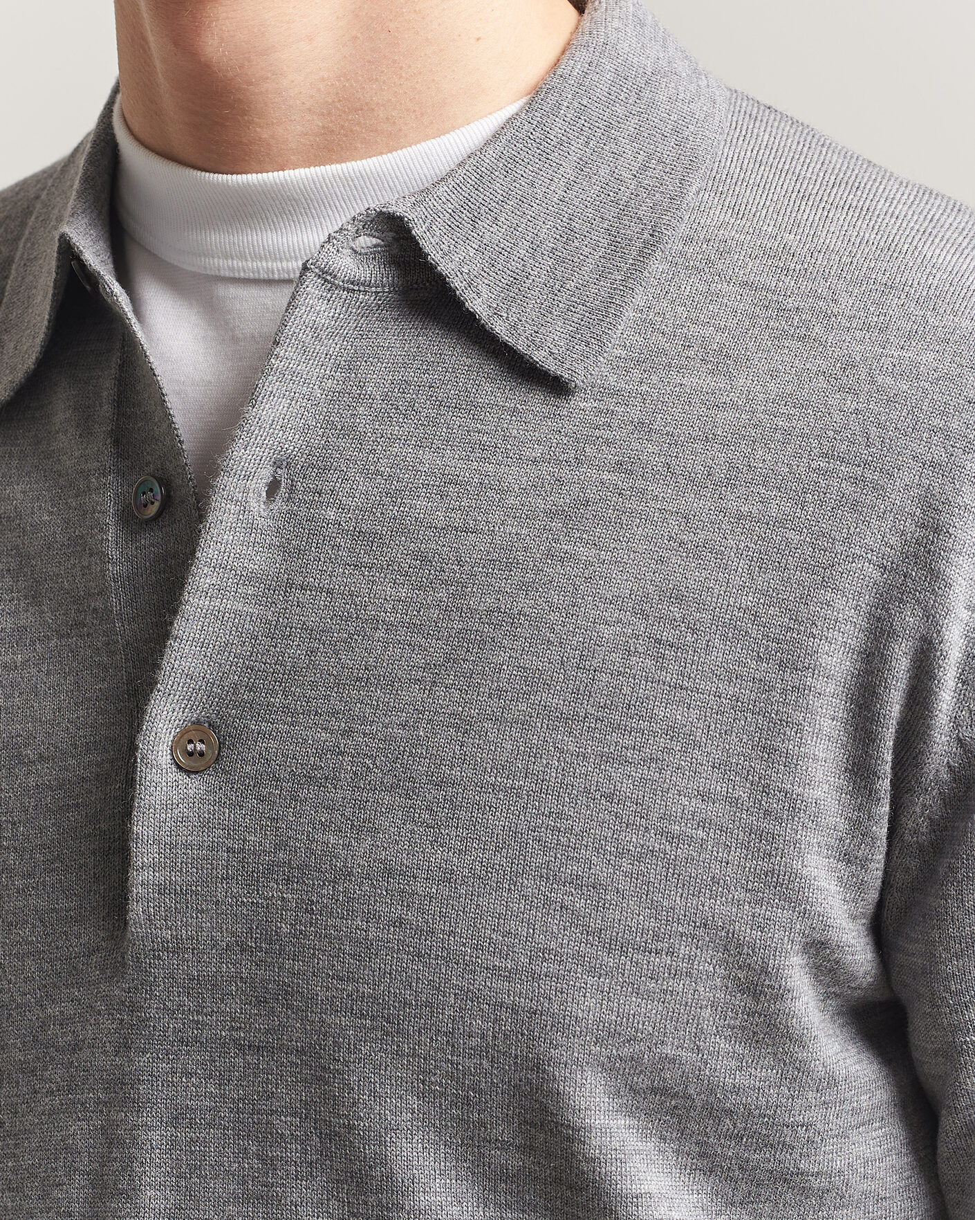 Mies | Puserot | A Day's March | Ambroz Merino Polo Grey Melange