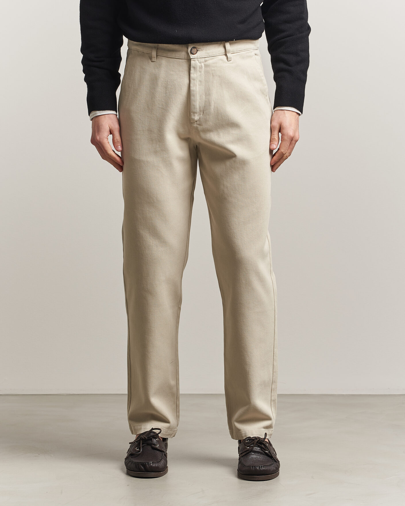 Mies | Housut | A Day's March | Miller Cotton Lyocell Trousers Light Khaki