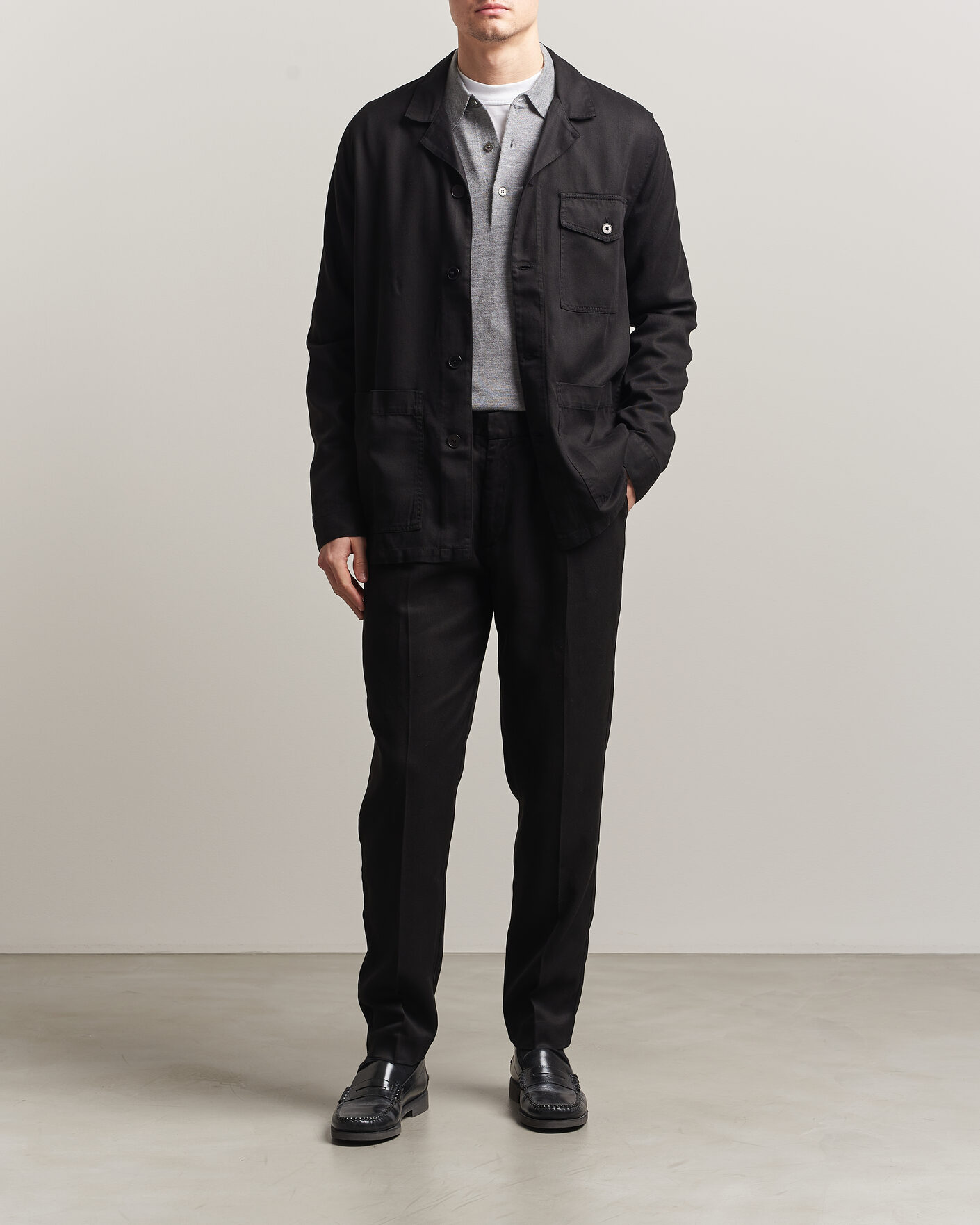Mies | Housut | A Day's March | Smart Lyocell Trousers Black