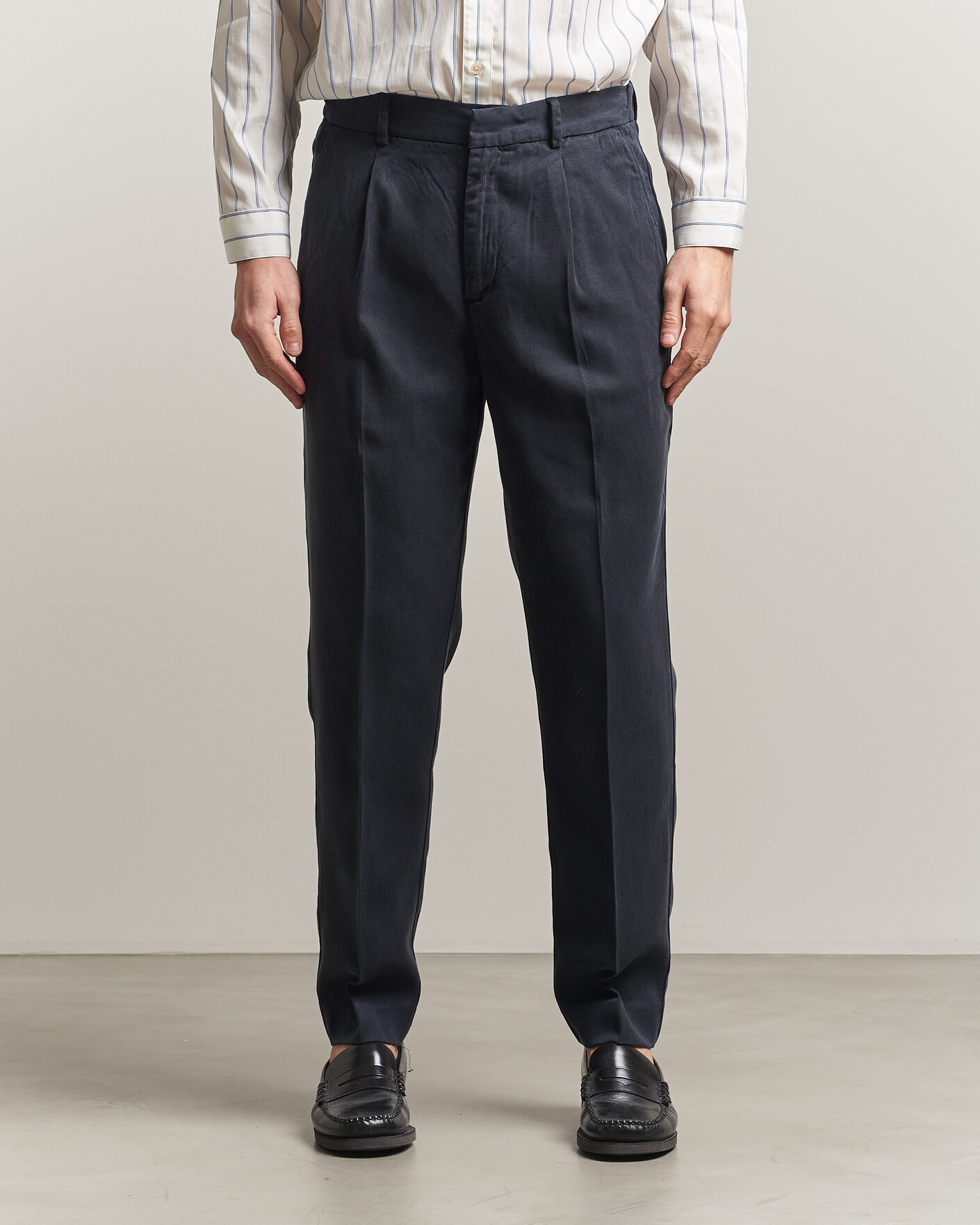 Mies | Housut | A Day's March | Smart Lyocell Trousers Navy