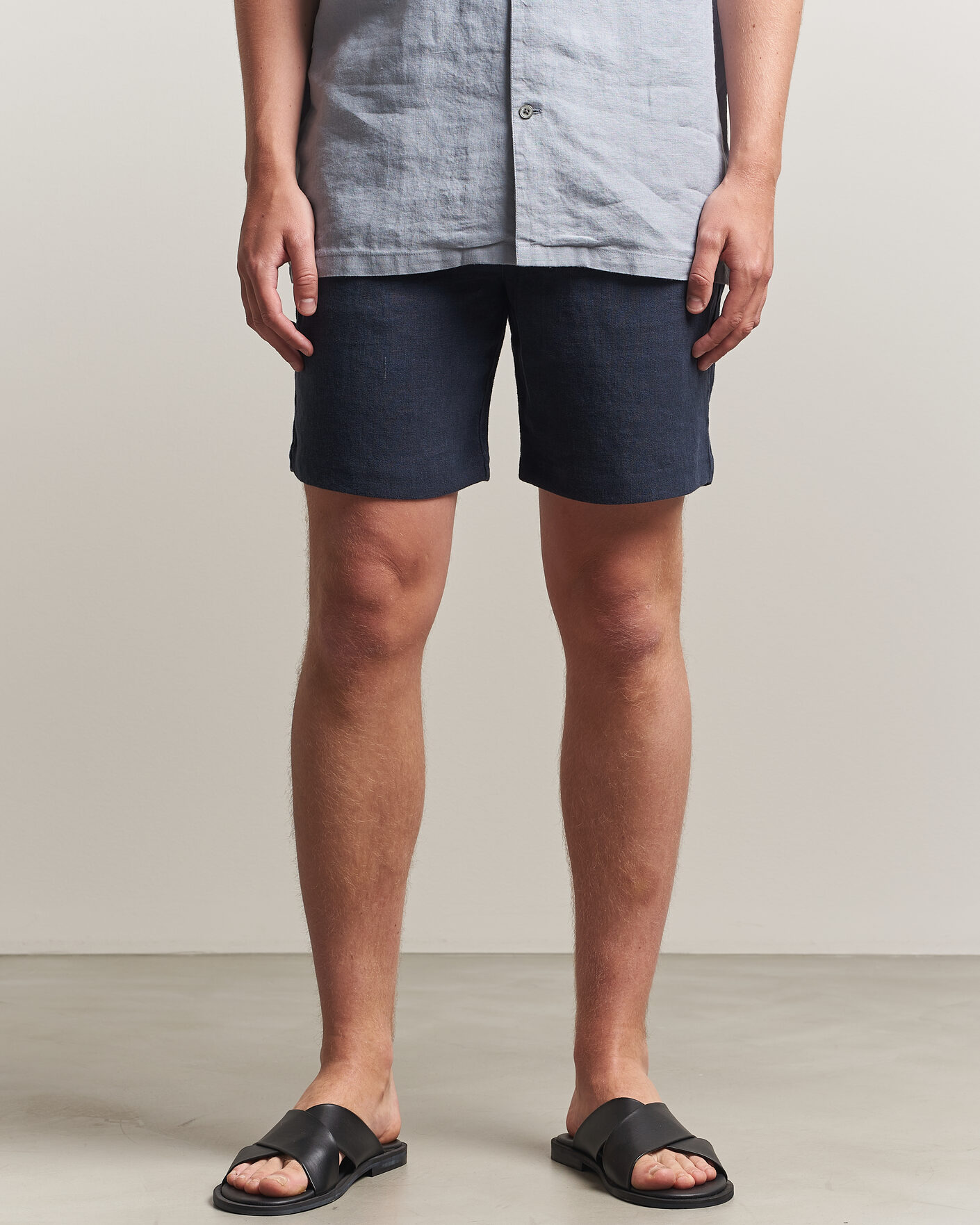 Mies | Shortsit | A Day's March | Luny Linen Shorts Navy