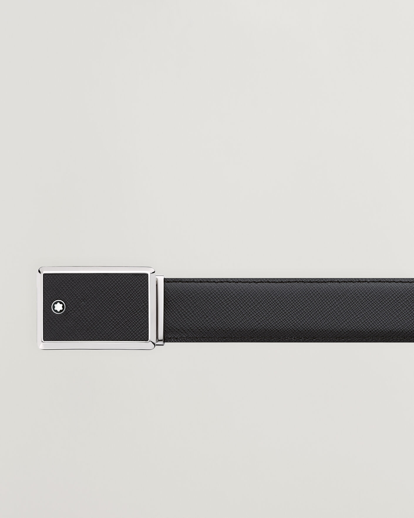 Mies | Vyöt | Montblanc | Marquetry Plate 30mm Leather Belt Black