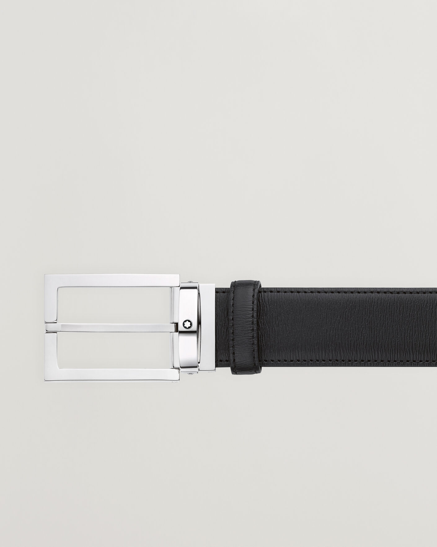 Mies | Vyöt | Montblanc | Rectangular 35mm Leather Belt Black