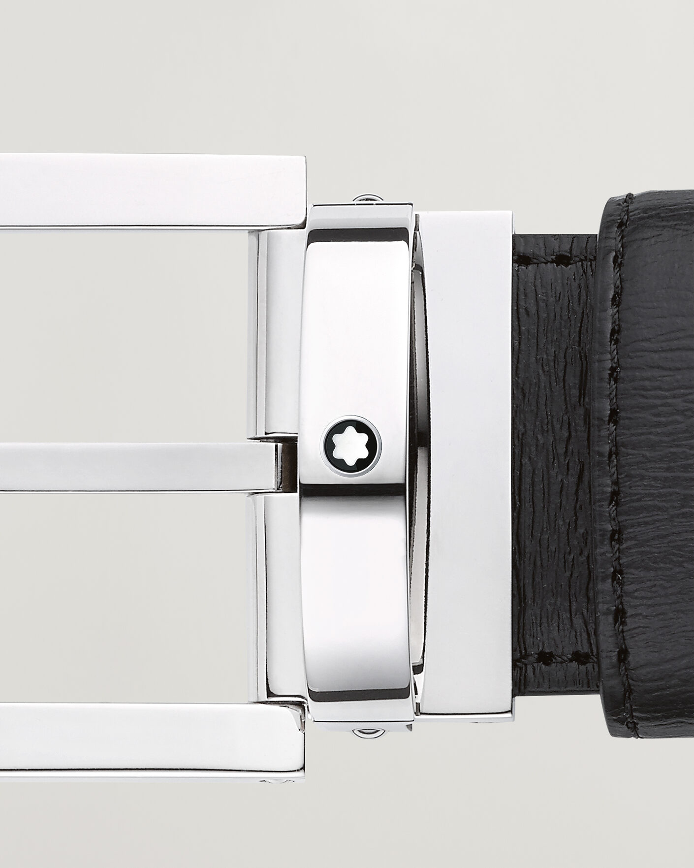 Mies | Vyöt | Montblanc | Rectangular 35mm Leather Belt Black