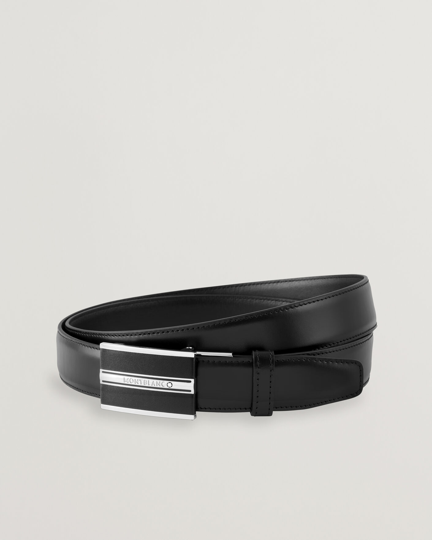 Mies | Vyöt | Montblanc | Plate 30mm Leather Belt Black