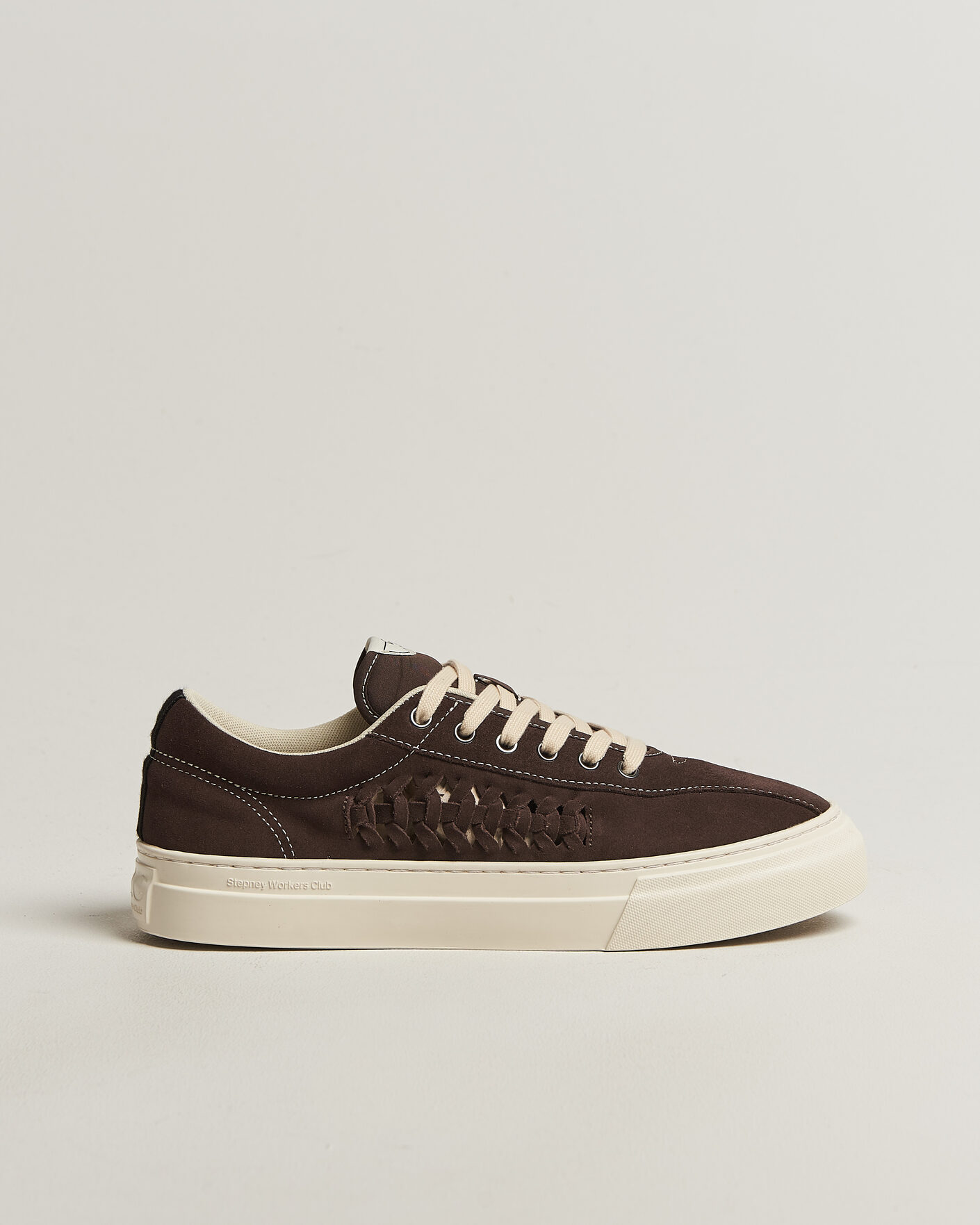 Mies | Tennarit | Stepney Workers Club | Dellow 02 Woven Suede Sneaker Dark Brown