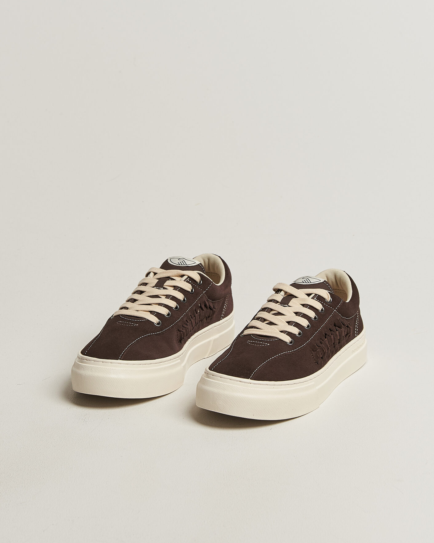 Mies | Tennarit | Stepney Workers Club | Dellow 02 Woven Suede Sneaker Dark Brown