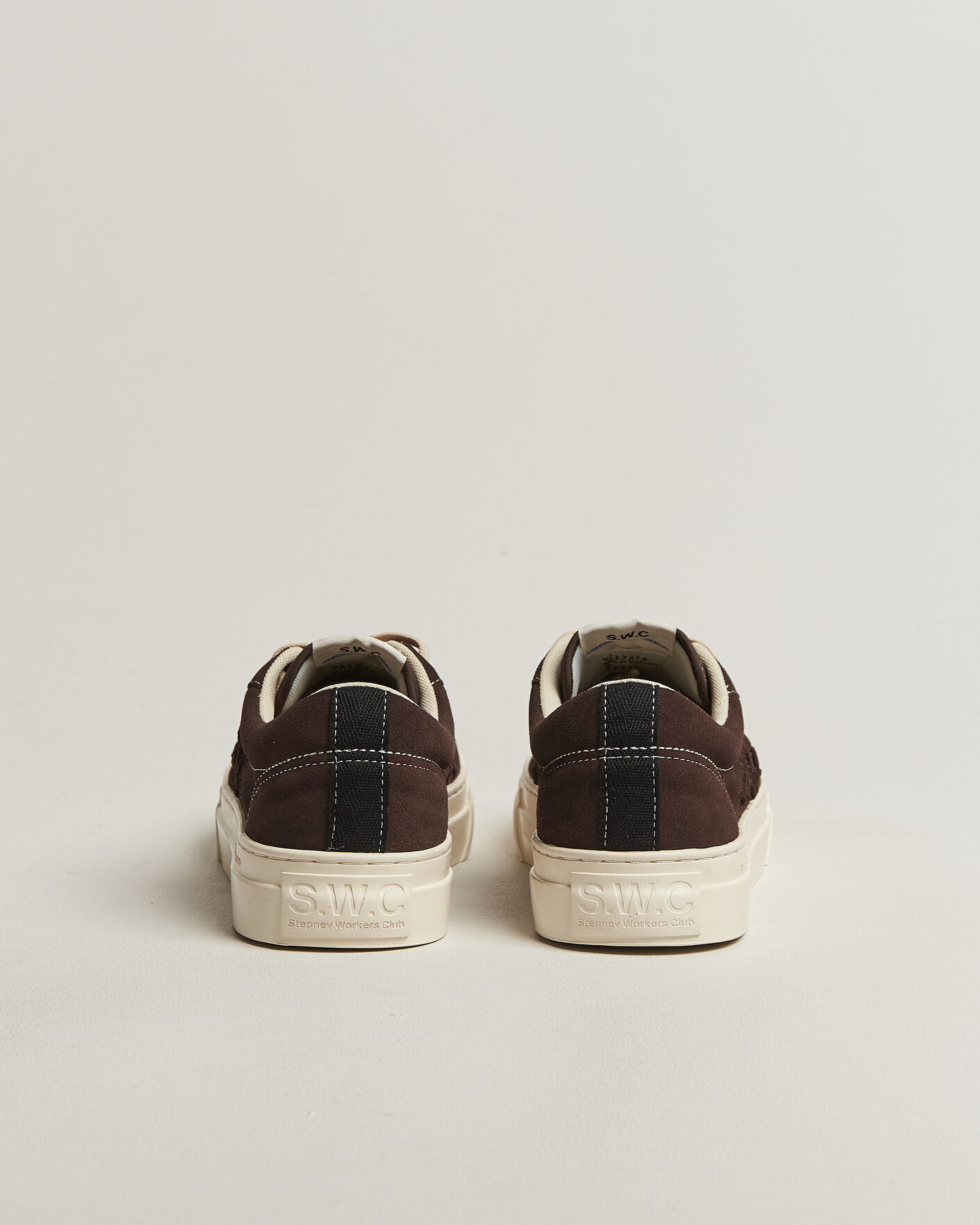 Mies | Tennarit | Stepney Workers Club | Dellow 02 Woven Suede Sneaker Dark Brown