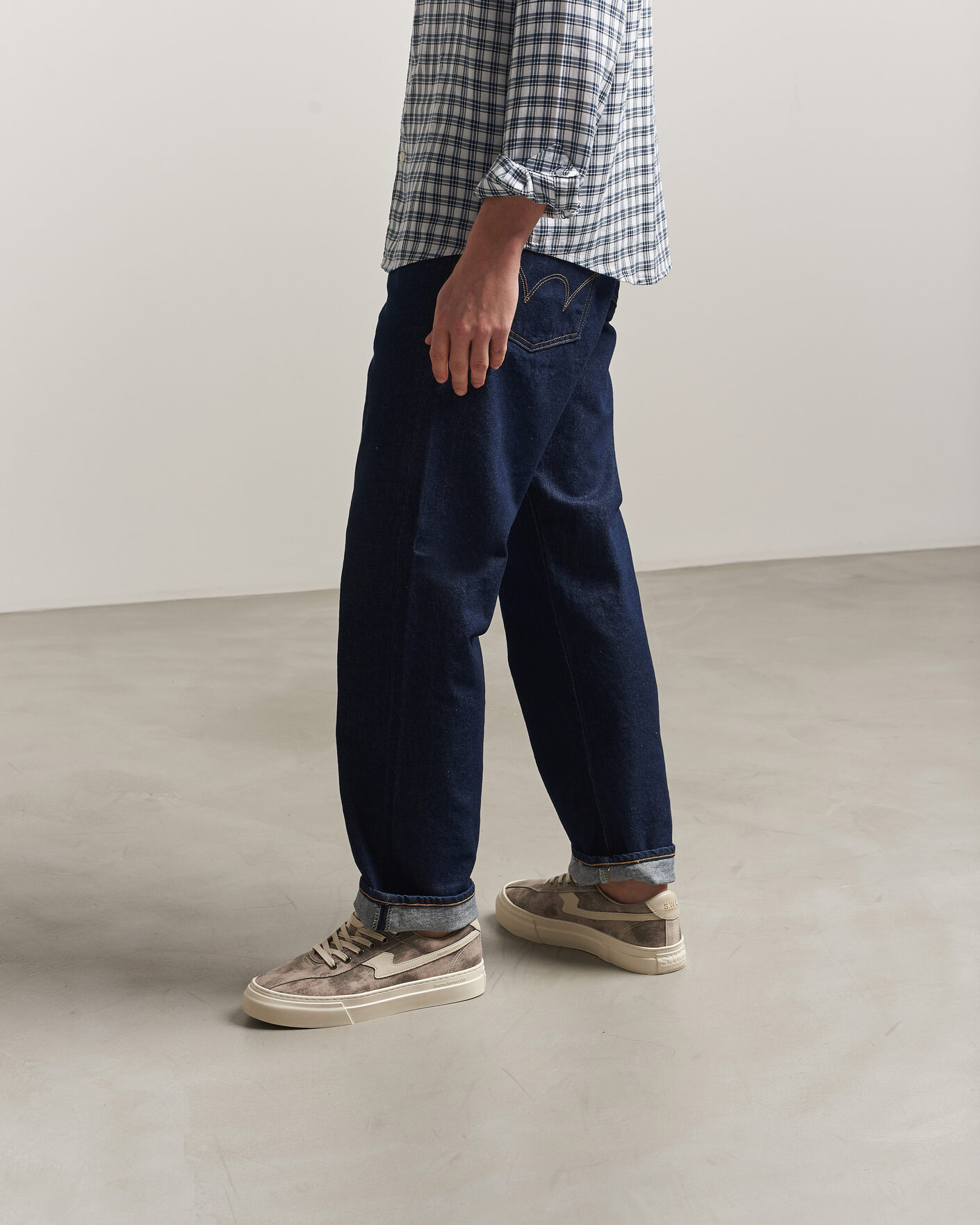 Mies | Tennarit | Stepney Workers Club | Dellow S-Strike Sunfade Canvas Sneaker Earth Grey