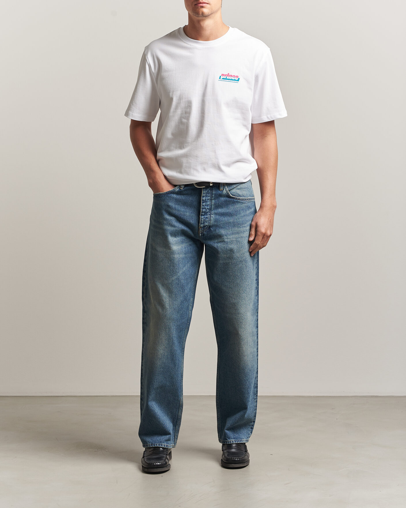 Mies | T-paidat | LES DEUX | Prince P T-Shirt White