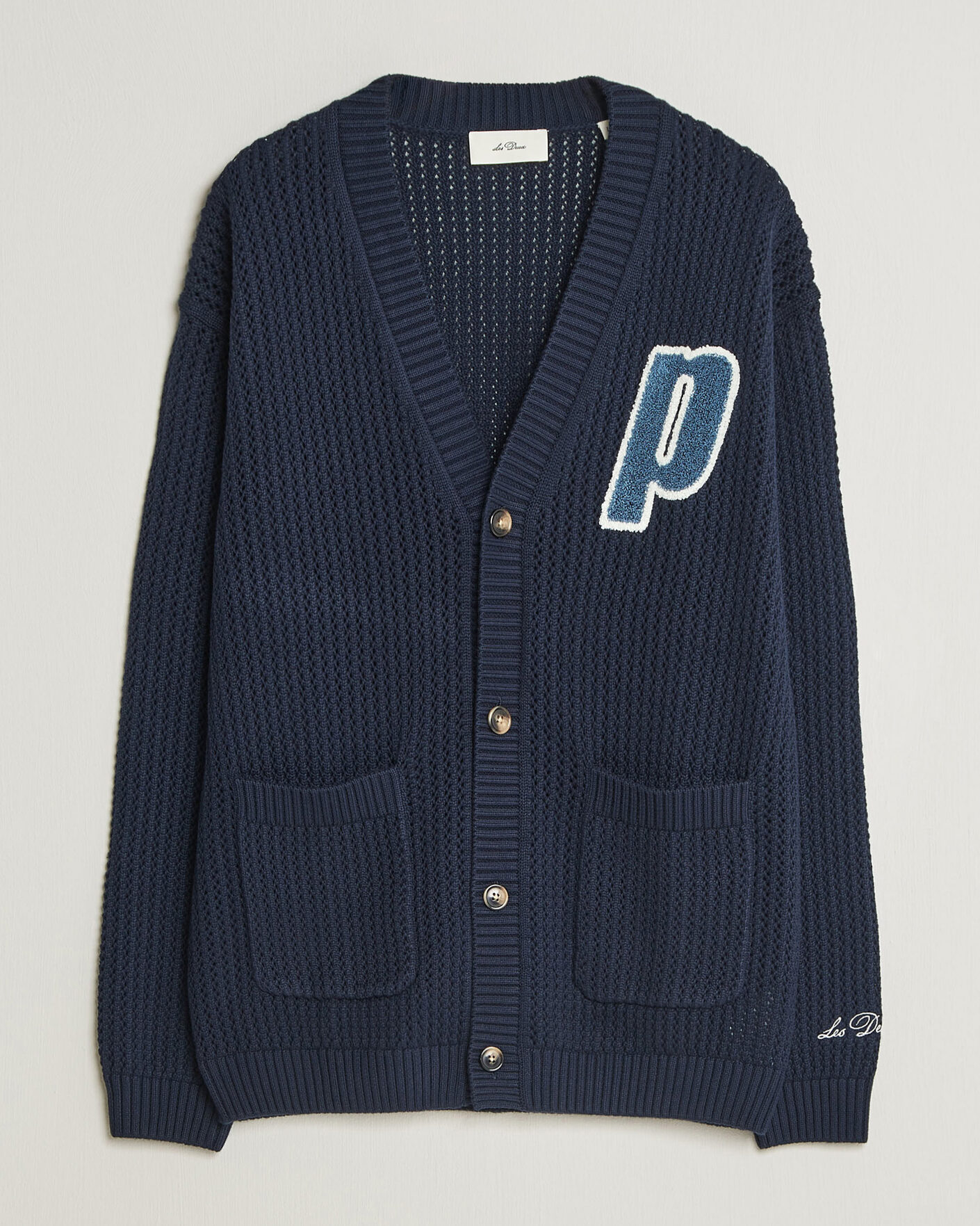 Mies | Puserot | LES DEUX | Prince Lace Knitted Cardigan Dark Navy
