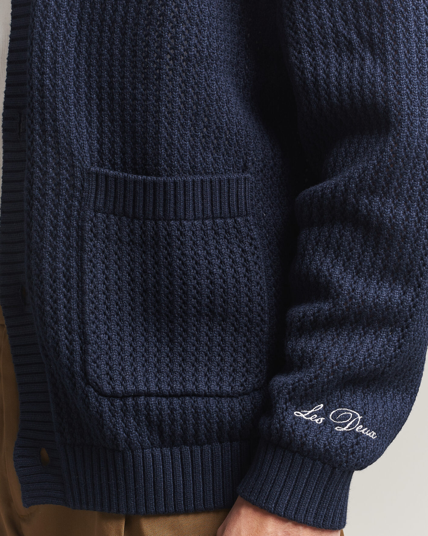 Mies | Puserot | LES DEUX | Prince Lace Knitted Cardigan Dark Navy
