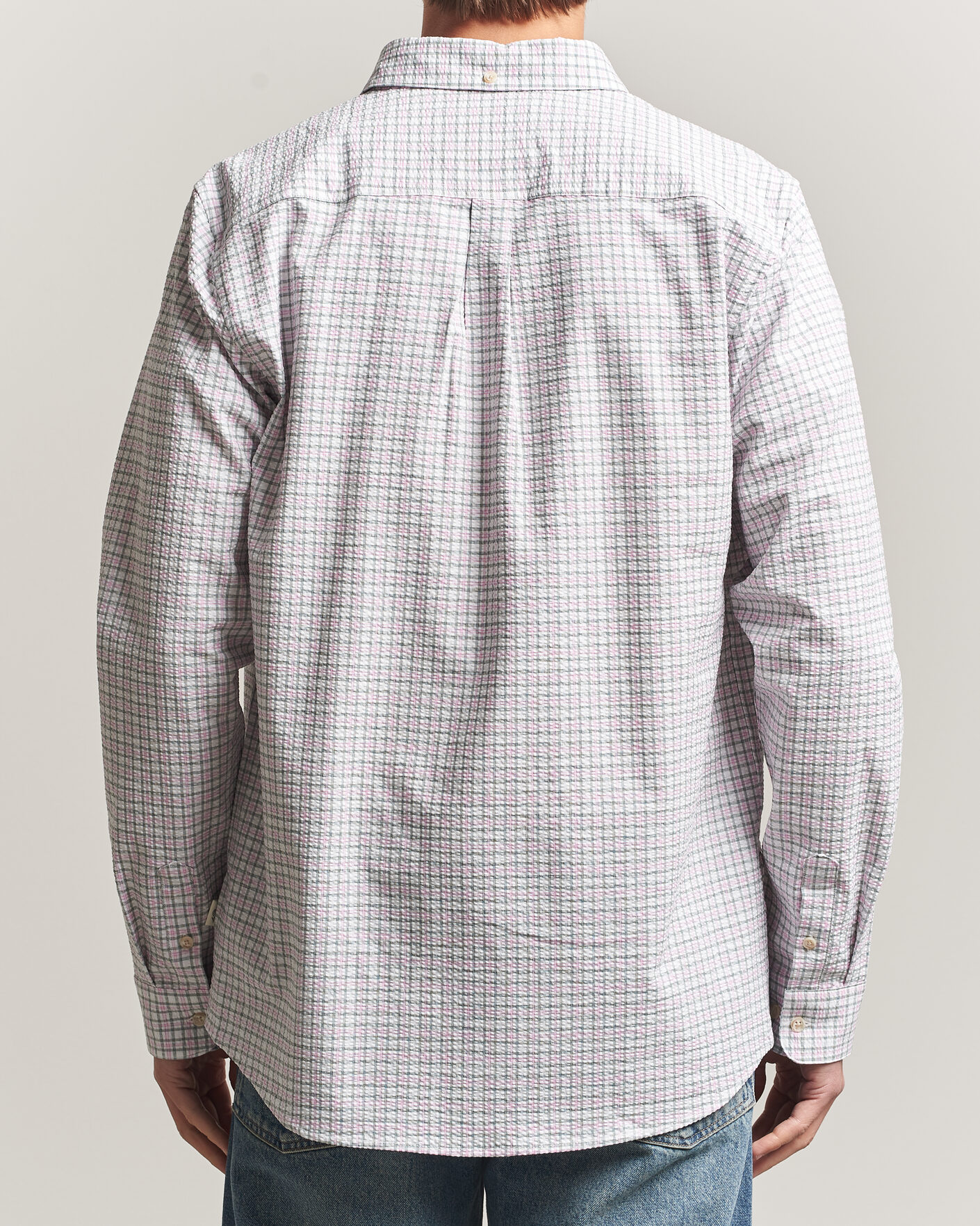 Mies | Kauluspaidat | LES DEUX | Prince Seersucker Check Shirt Ivory