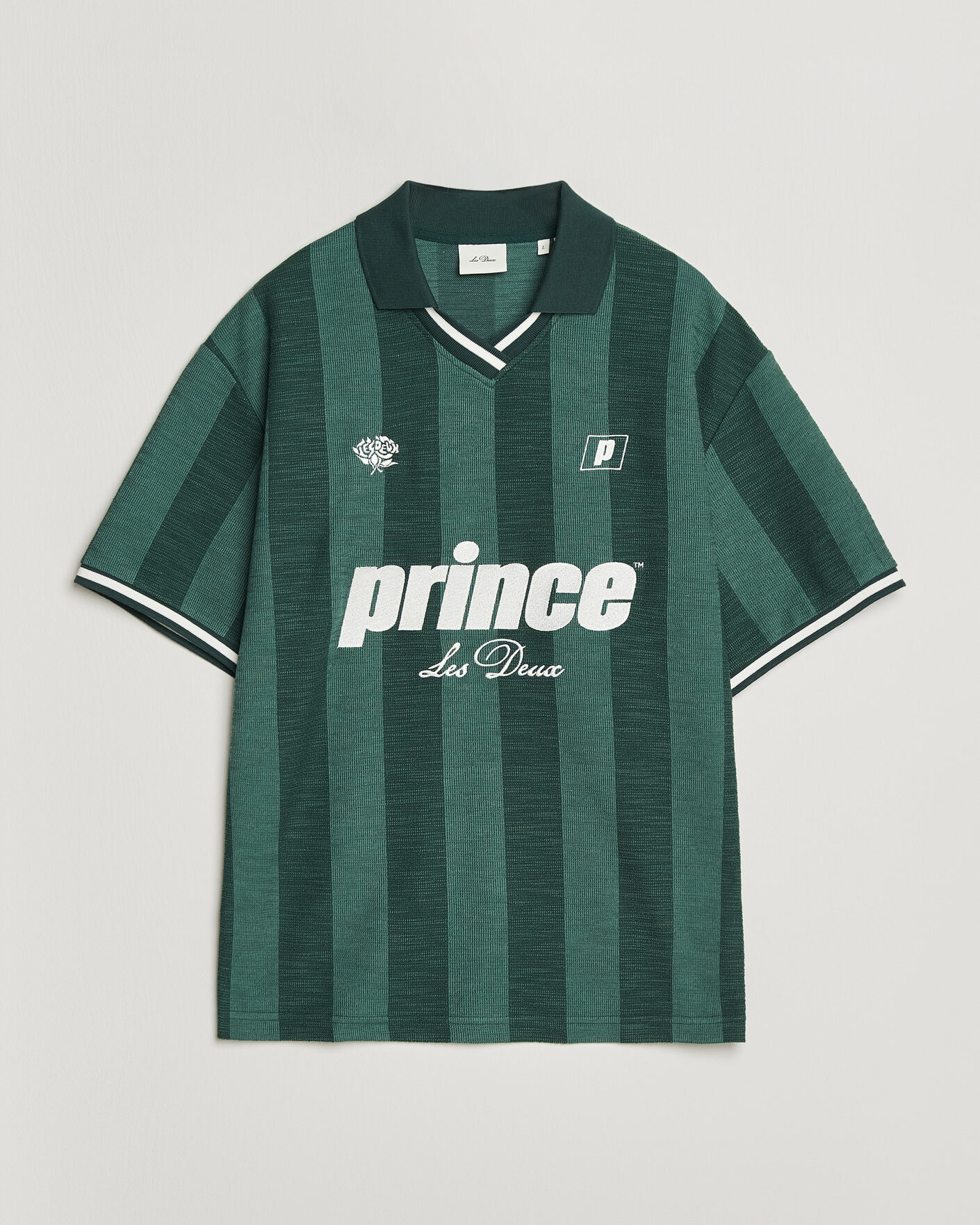 Mies | Pikeet | LES DEUX | Prince Stripe Jaquard Polo Pineneedle Green