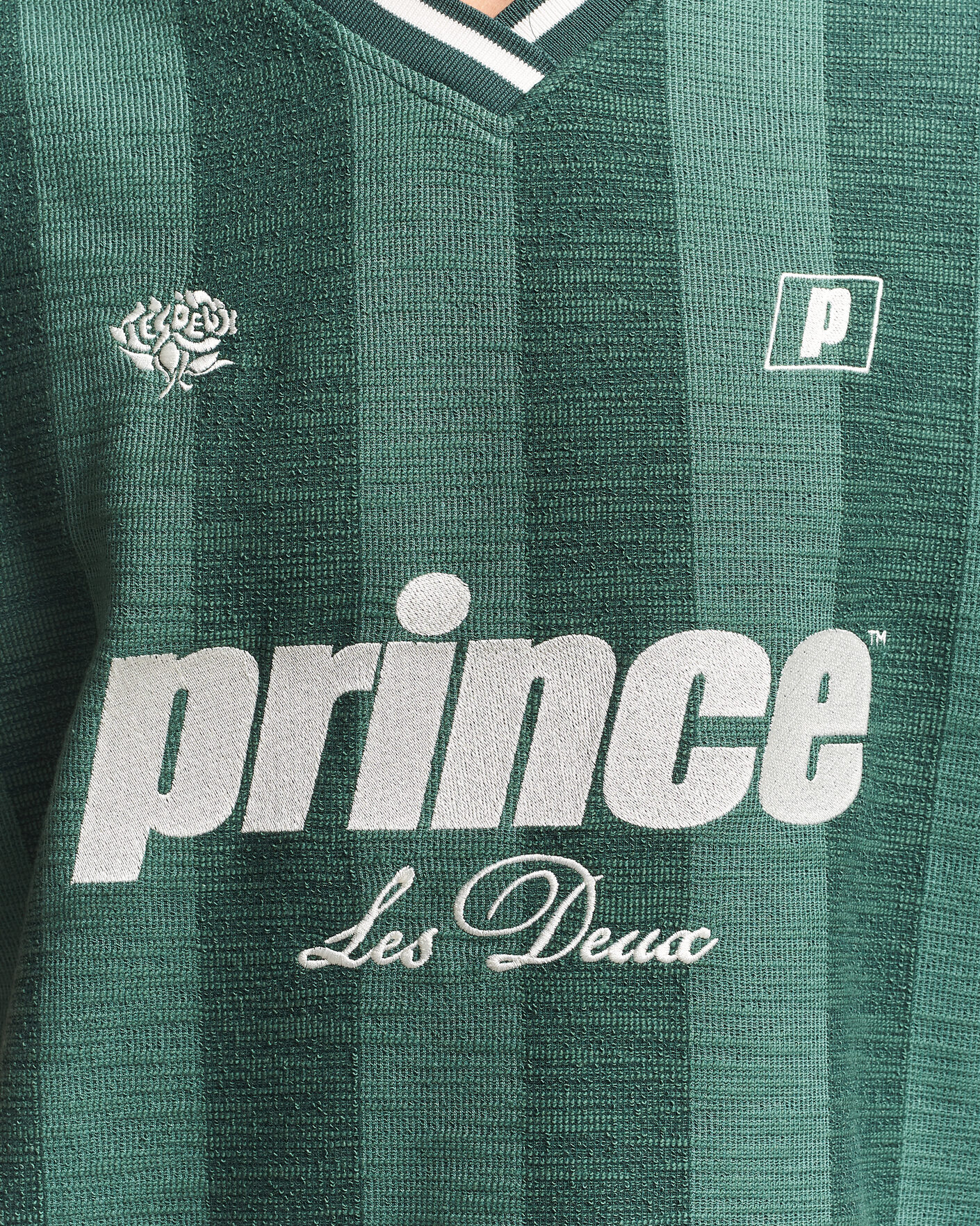 Mies | Pikeet | LES DEUX | Prince Stripe Jaquard Polo Pineneedle Green