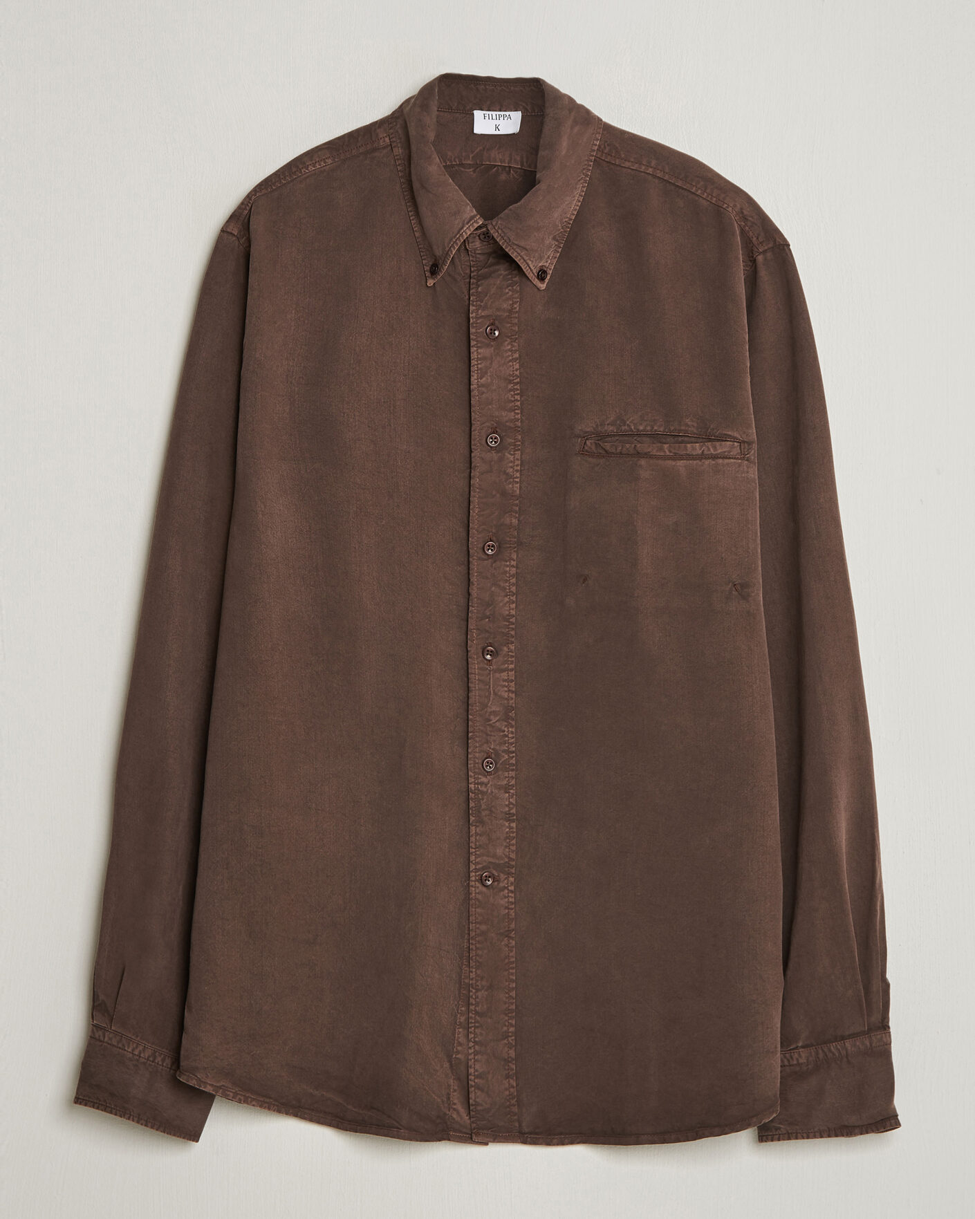 Mies | Kauluspaidat | Filippa K | Zack Lyocell Shirt Dark Chocolate