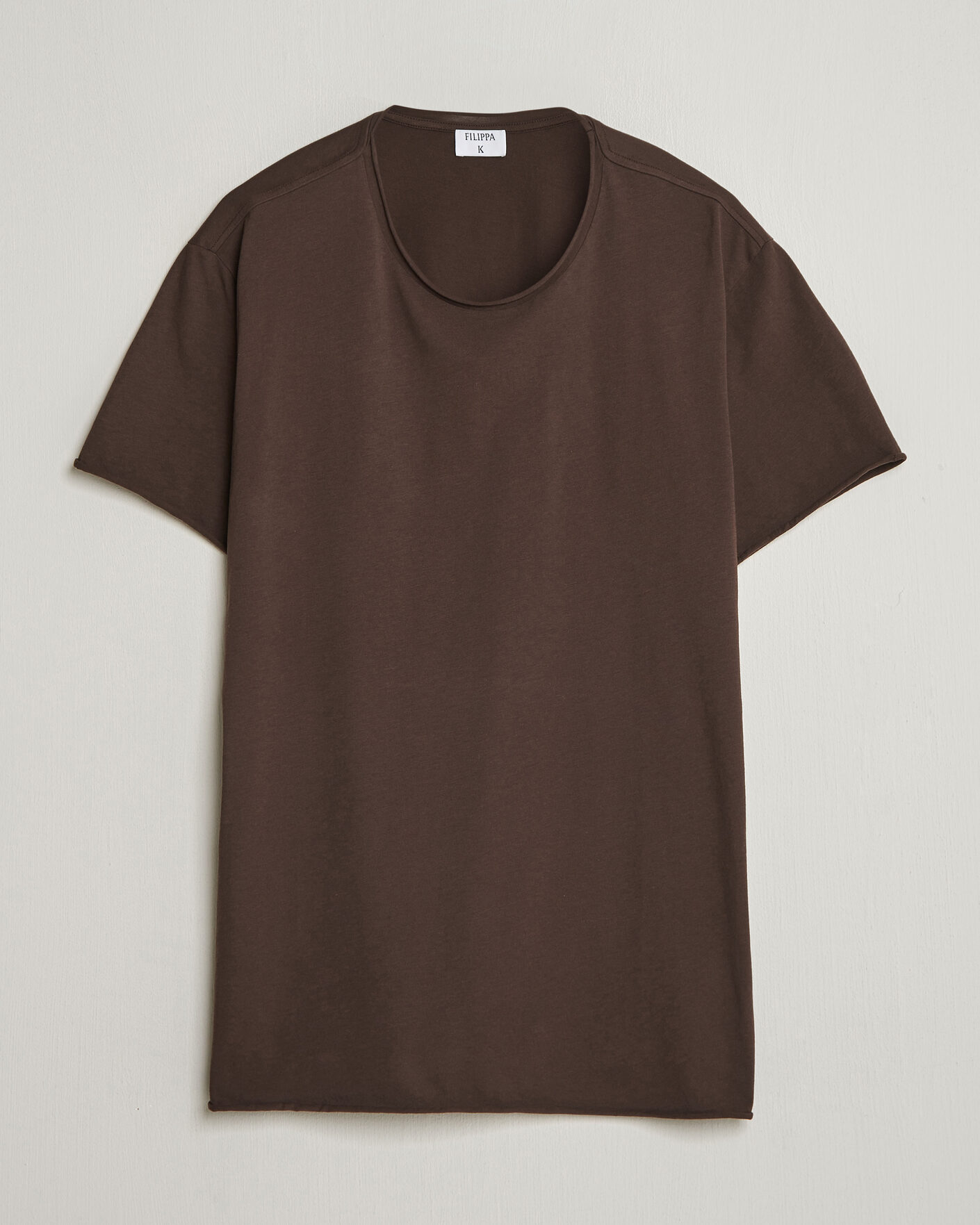 Mies | T-paidat | Filippa K | Roll Neck Crew Neck T-Shirt Dark Chocolate