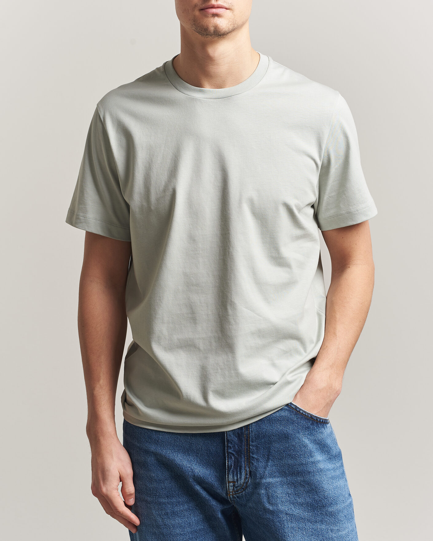 Mies | T-paidat | Filippa K | Filip Crew Neck T-Shirt Silver Grey