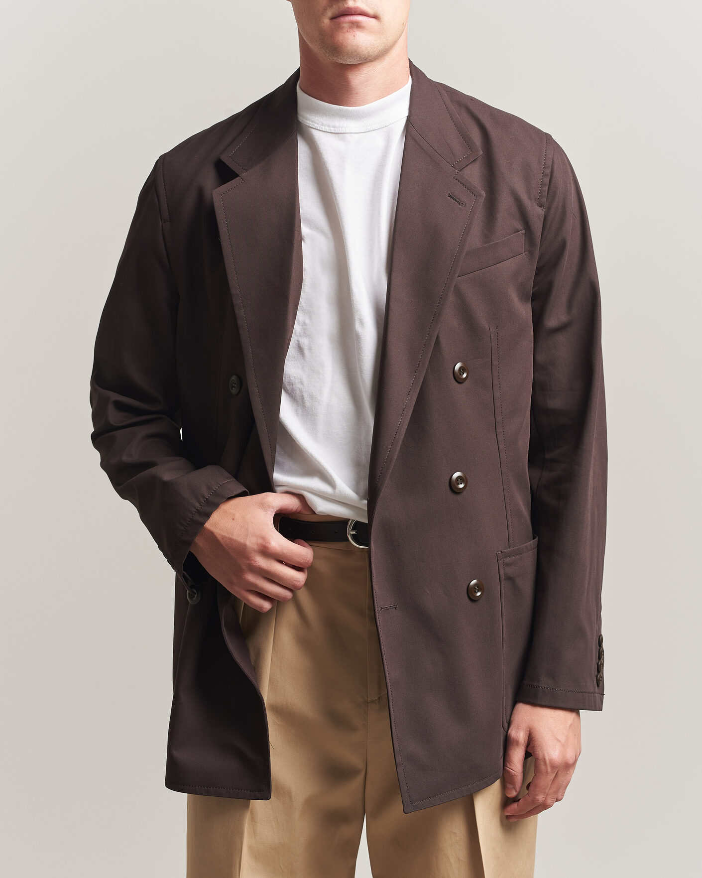 Mies | Pikkutakit | Filippa K | Reese Cotton Double Breasted Blazer Dark Chocolate