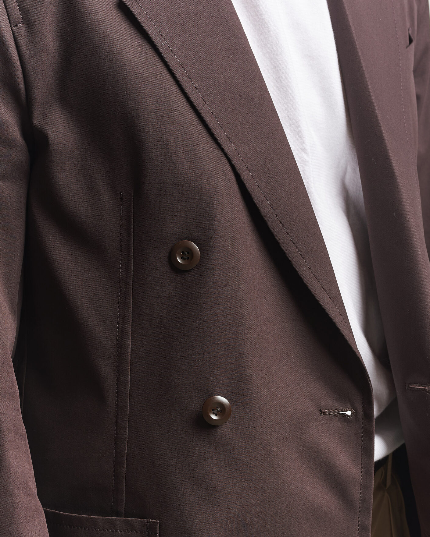 Mies | Pikkutakit | Filippa K | Reese Cotton Double Breasted Blazer Dark Chocolate