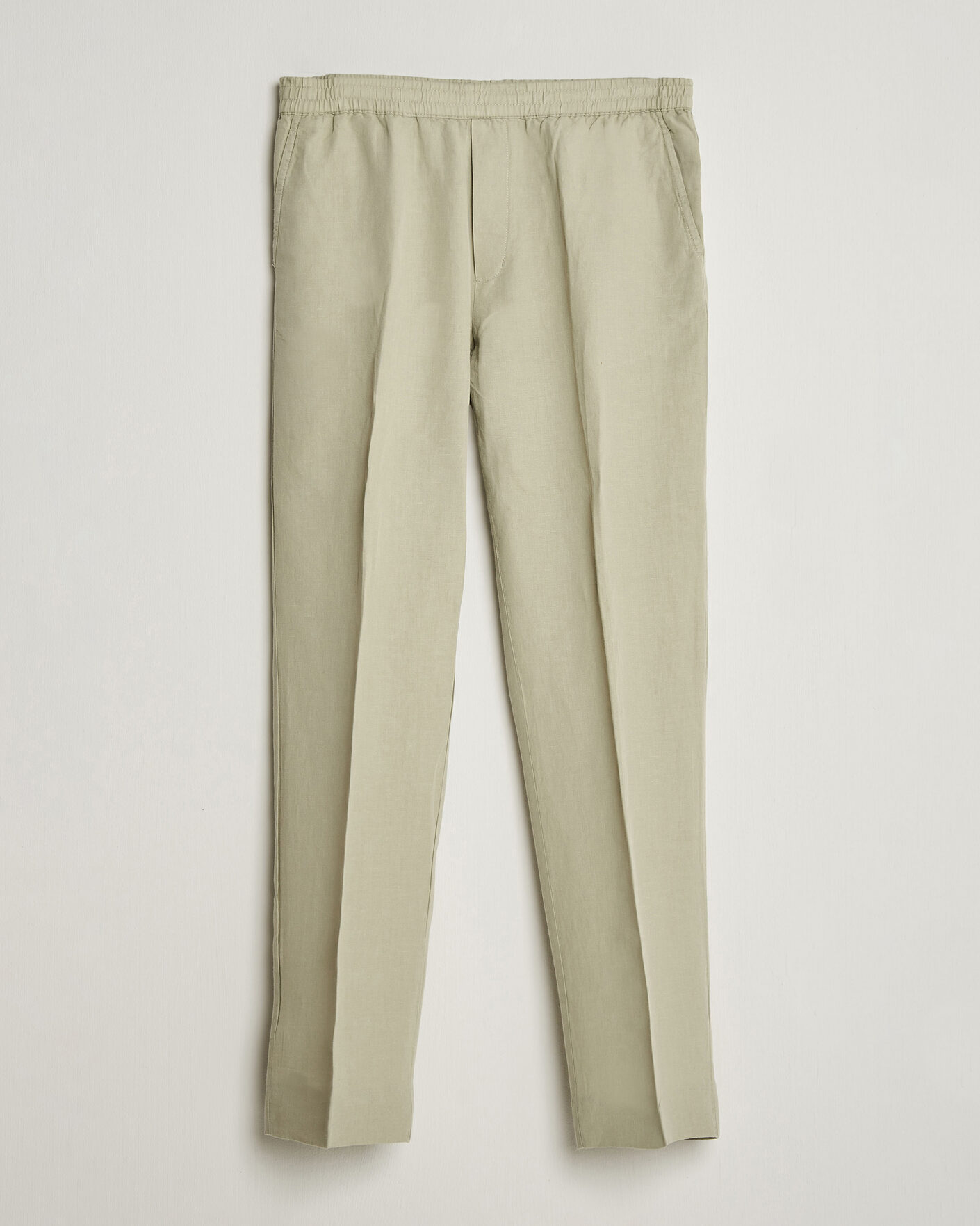 Mies | Housut | Filippa K | Theo Relaxed Linen/Cotton Drawstring Trousers Light Green