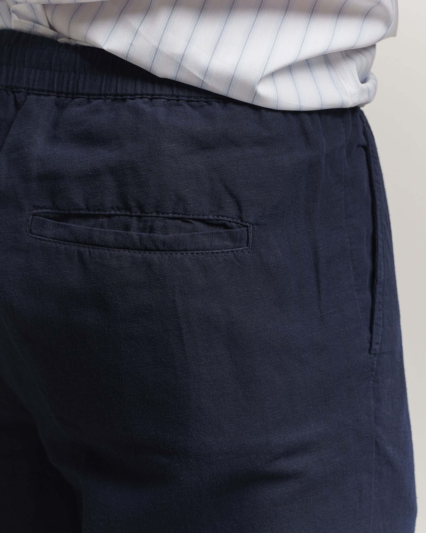 Mies | Housut | Filippa K | Theo Relaxed Linen/Cotton Drawstring Trousers Navy