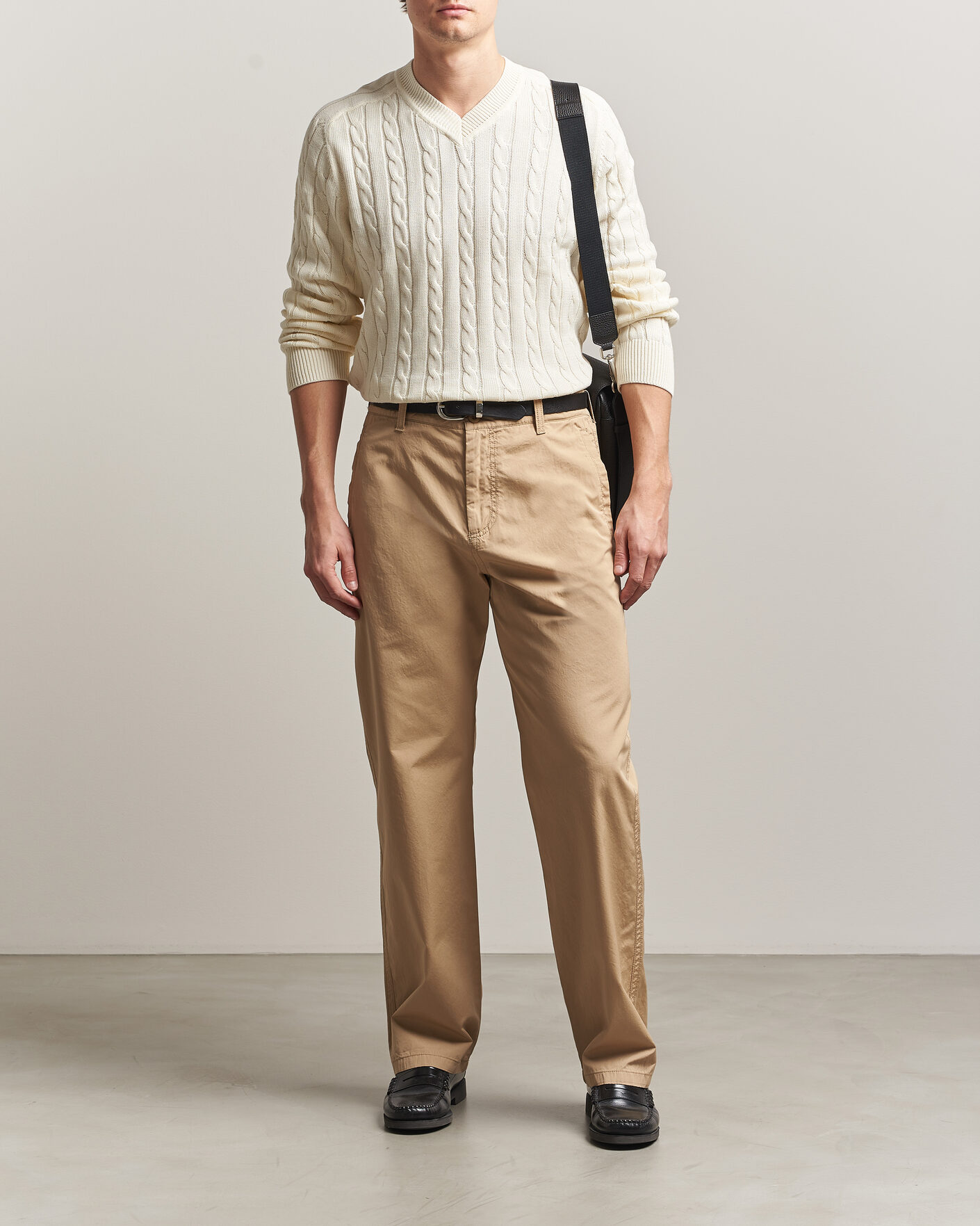 Mies | Housut | Filippa K | Flynn Washed Cotton Drawstring Trousers Canvas Beige