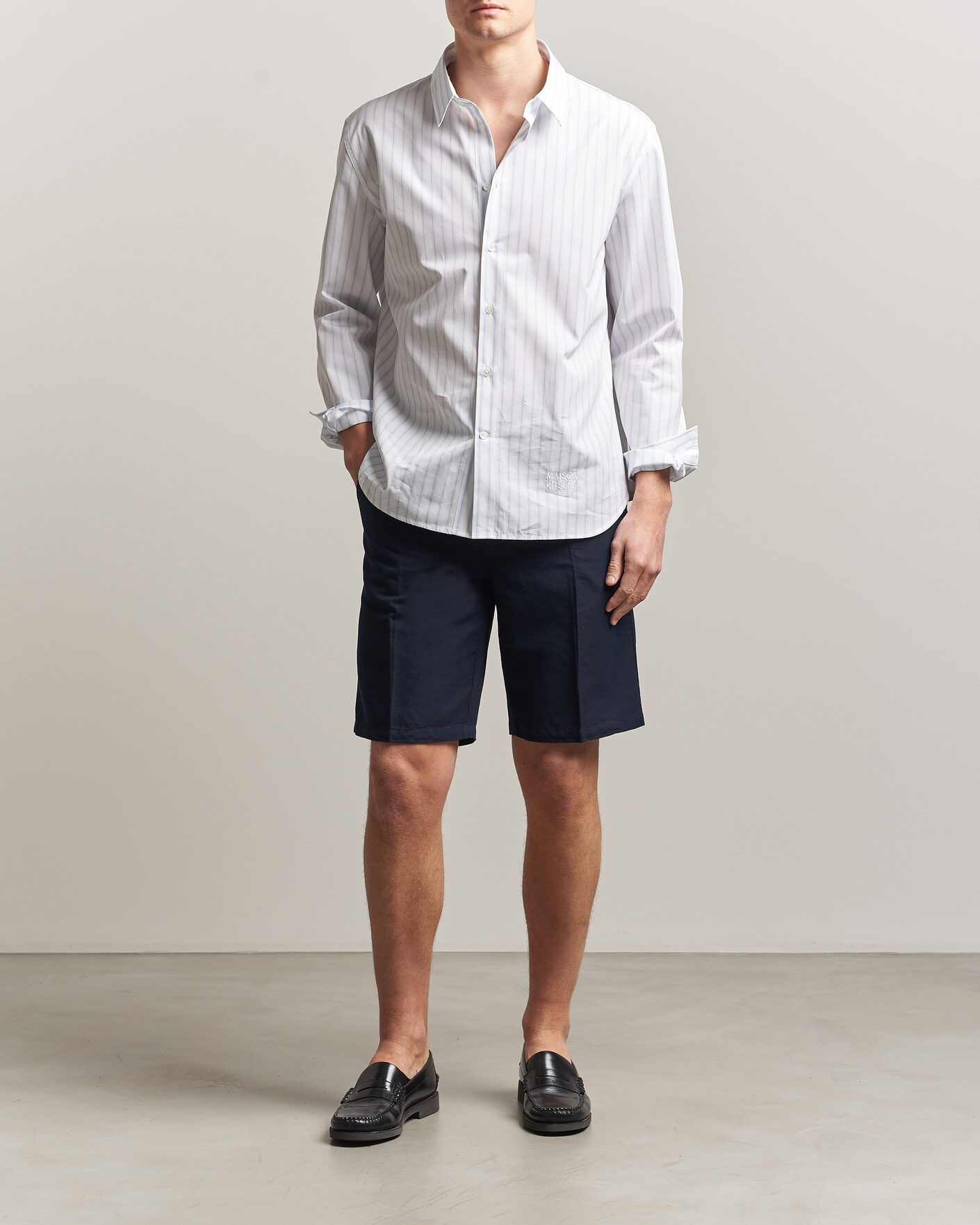 Mies | Shortsit | Filippa K | Theo Relaxed Linen/Cotton Drawstring Shorts Navy