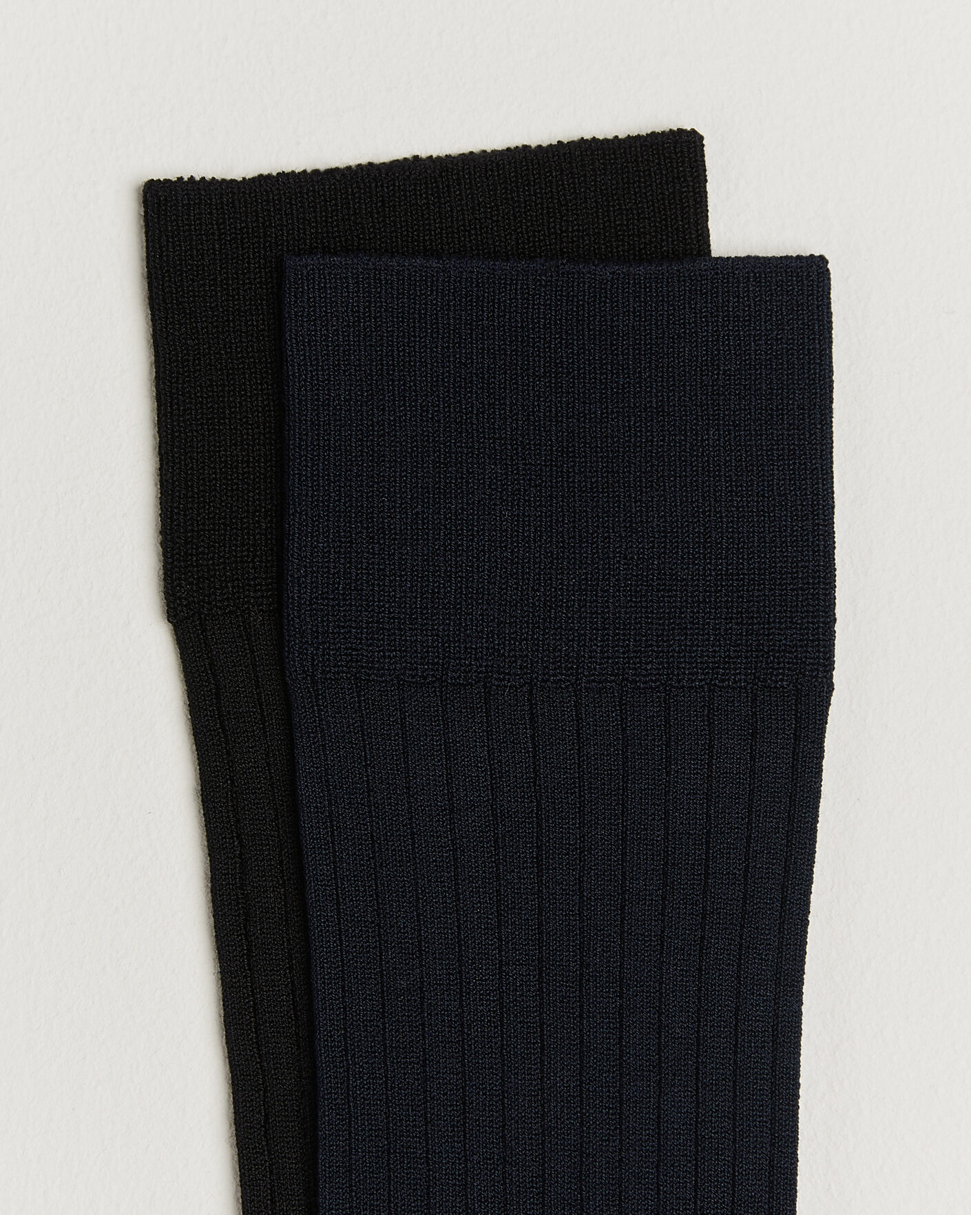 Mies | Alusvaatteet | Myrqvist | 2-Pack Axel Ribbed Cotton Sock Black/Navy