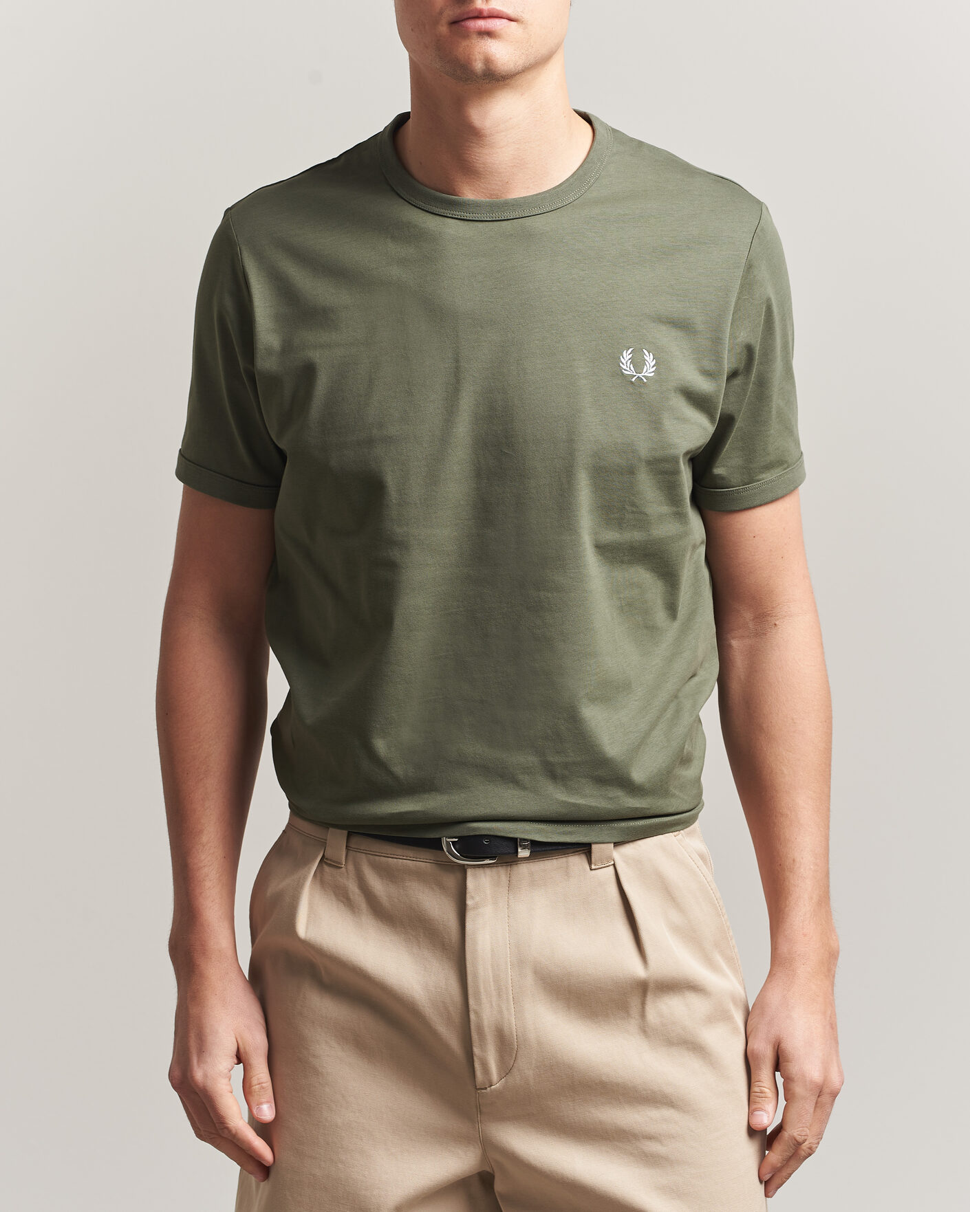 Mies | T-paidat | Fred Perry | Ringer T-Shirt Laurel Wreath Green