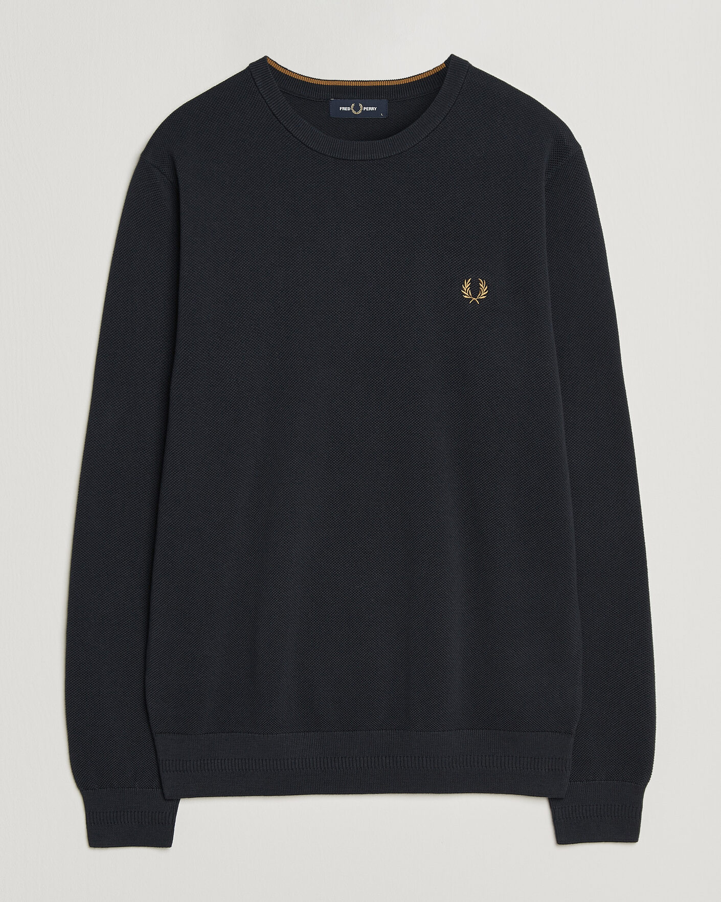 Mies | Puserot | Fred Perry | Piqué Stitched Sweater Navy