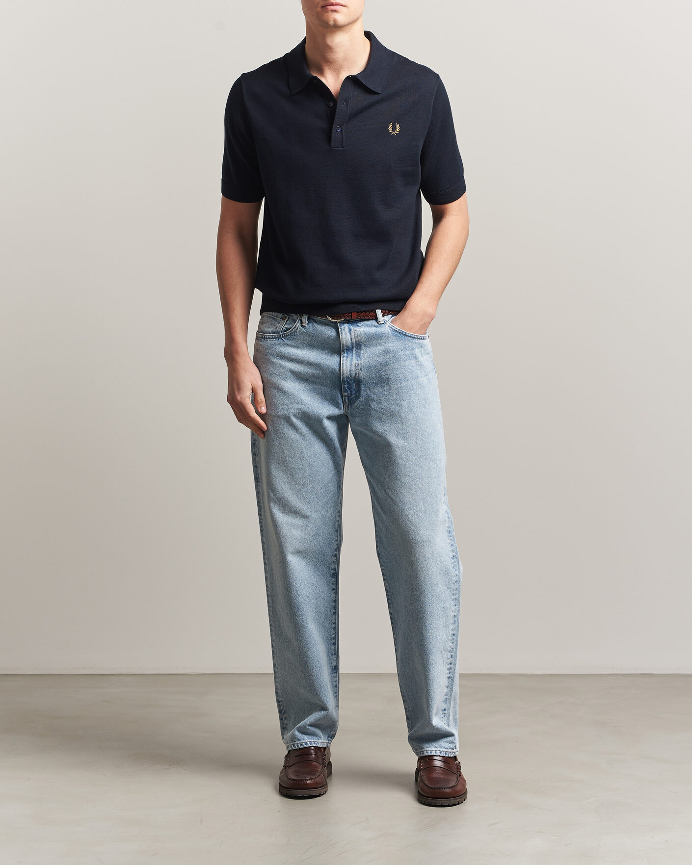 Mies | Pikeet | Fred Perry | Cotton Knitted Polo Navy