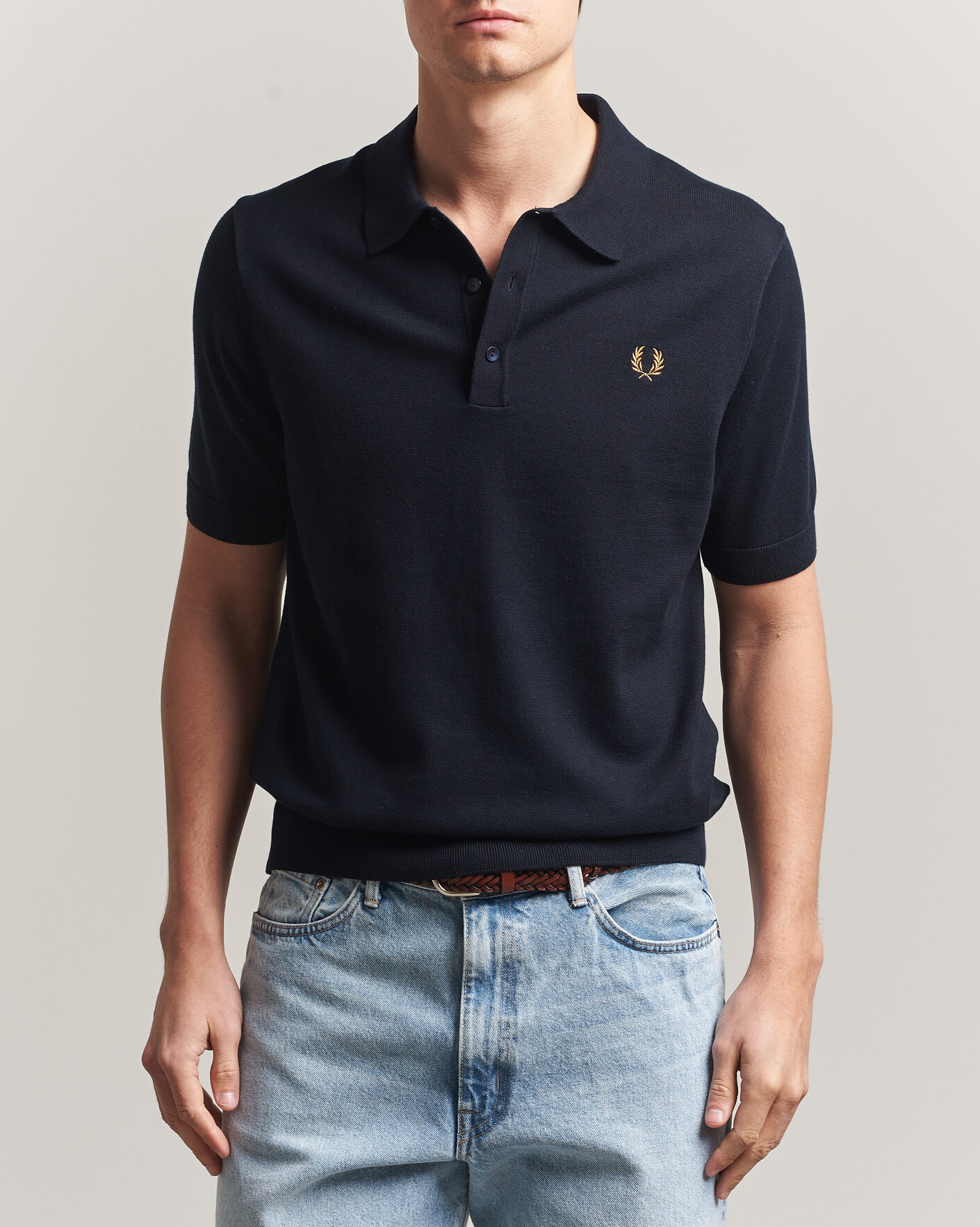 Mies | Pikeet | Fred Perry | Cotton Knitted Polo Navy