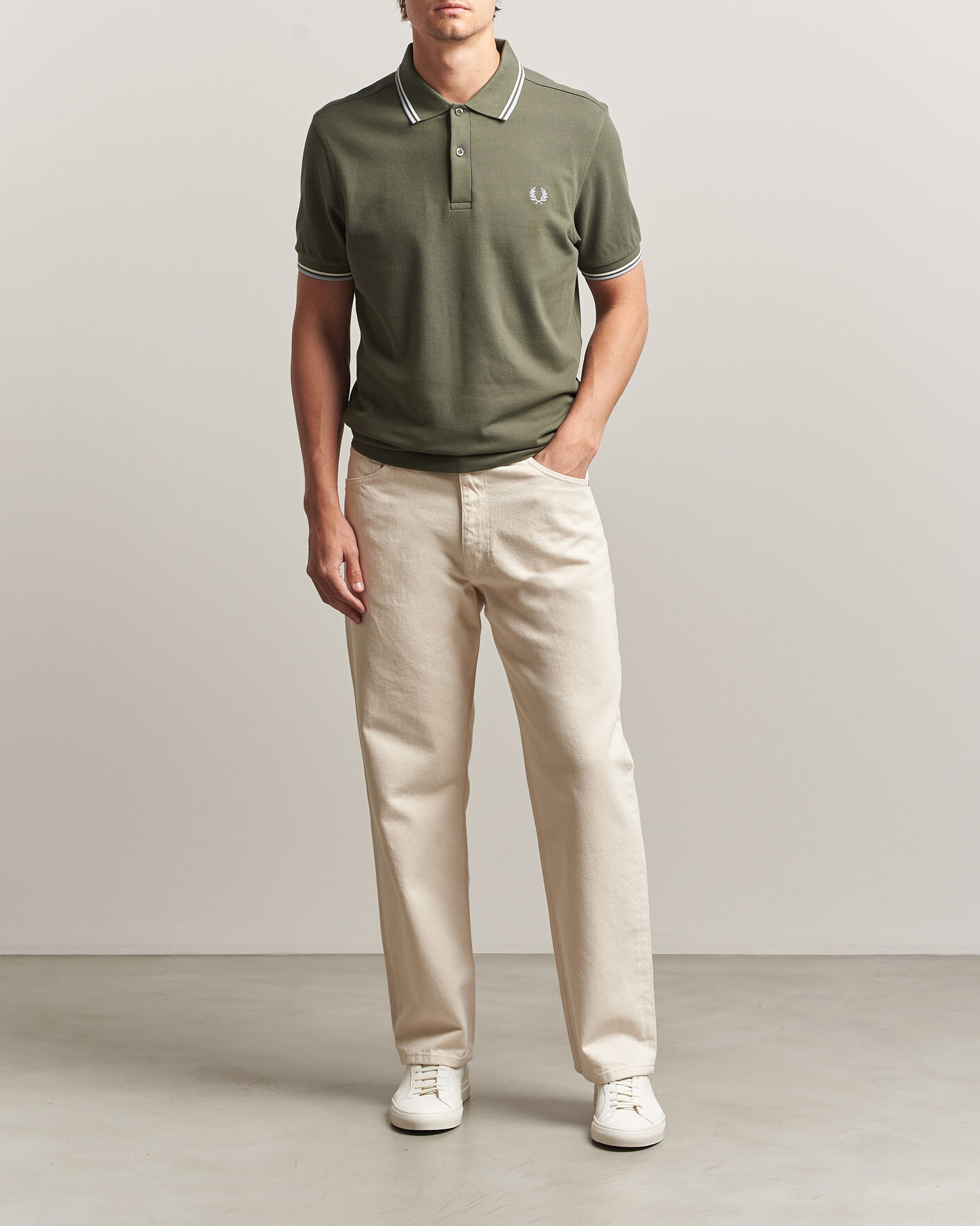 Mies | Pikeet | Fred Perry | Twin Tipped Polo Shirt Laurel Wreath Green