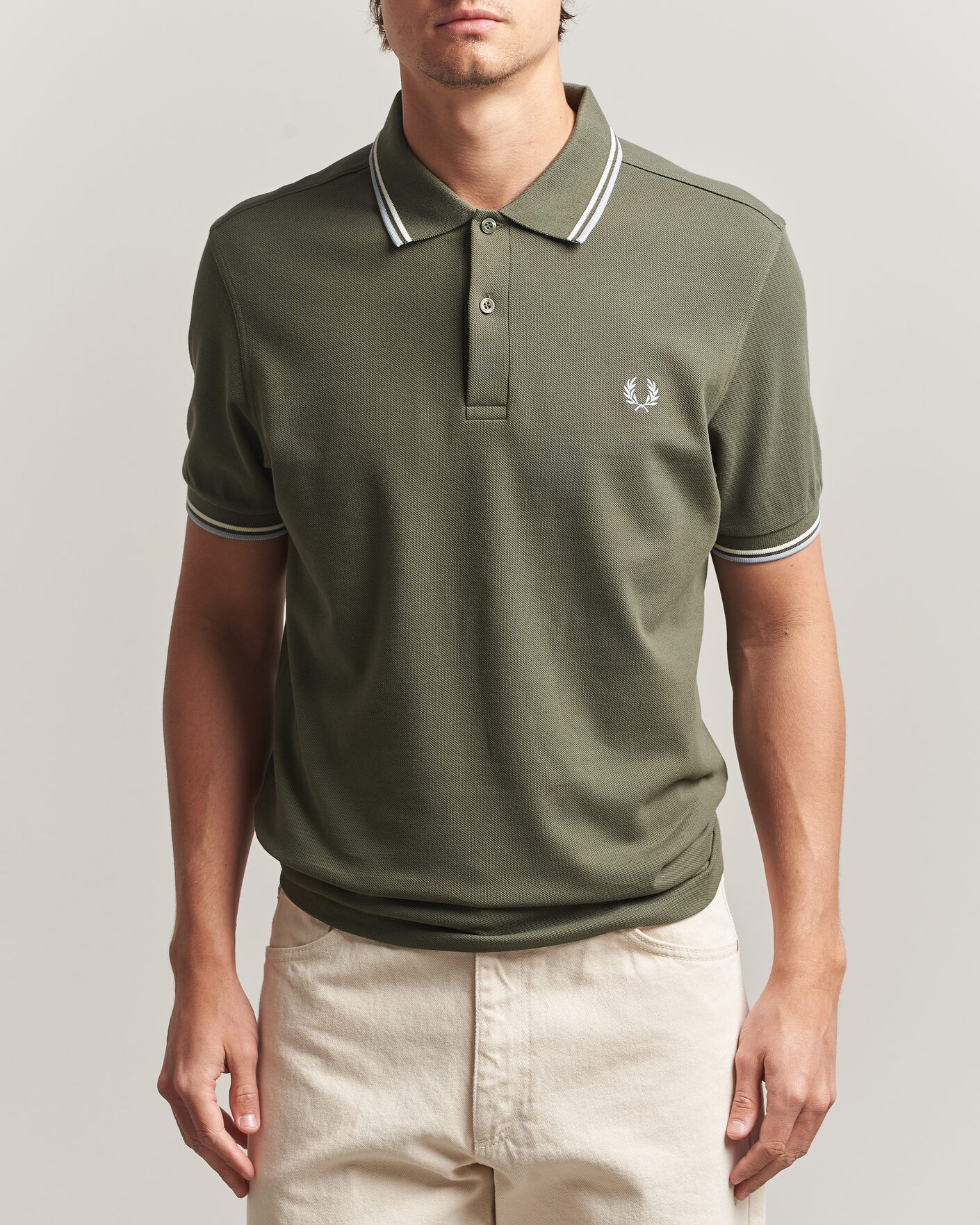 Mies | Pikeet | Fred Perry | Twin Tipped Polo Shirt Laurel Wreath Green