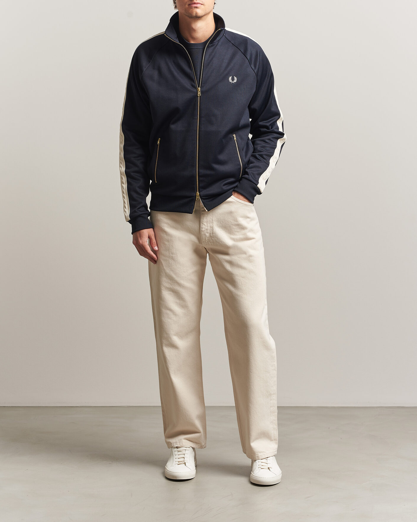Mies | Puserot | Fred Perry | Cable Taped Track Jacket Navy